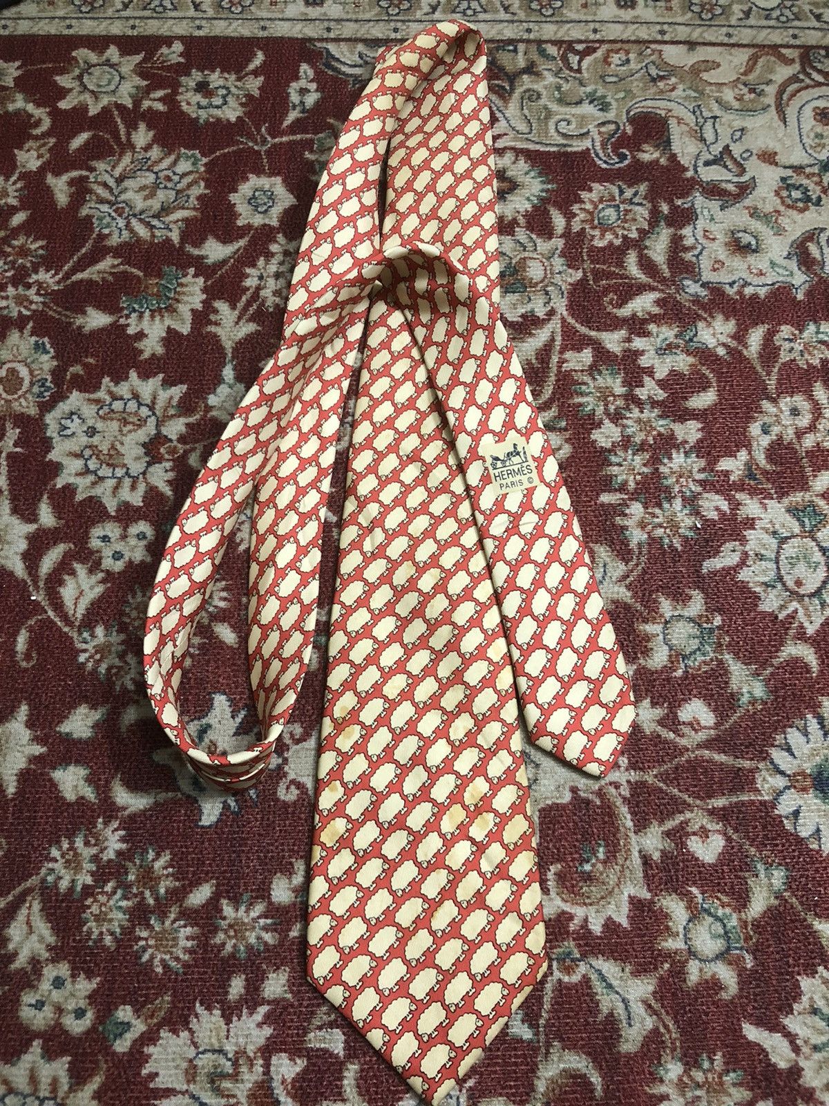 Hermes Hermes Designer necktie 100% silk multicolor pattern rare Size ONE SIZE - 8 Thumbnail