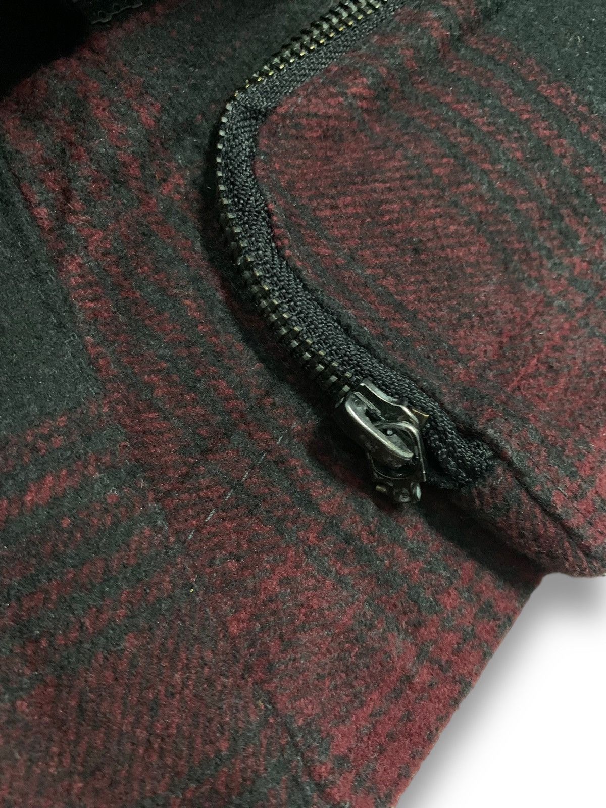 If Six Was Nine Vintage Black Baccara Checkered Faux Fur Hooded Punk Jacket Size US M / EU 48-50 / 2 - 13 Thumbnail