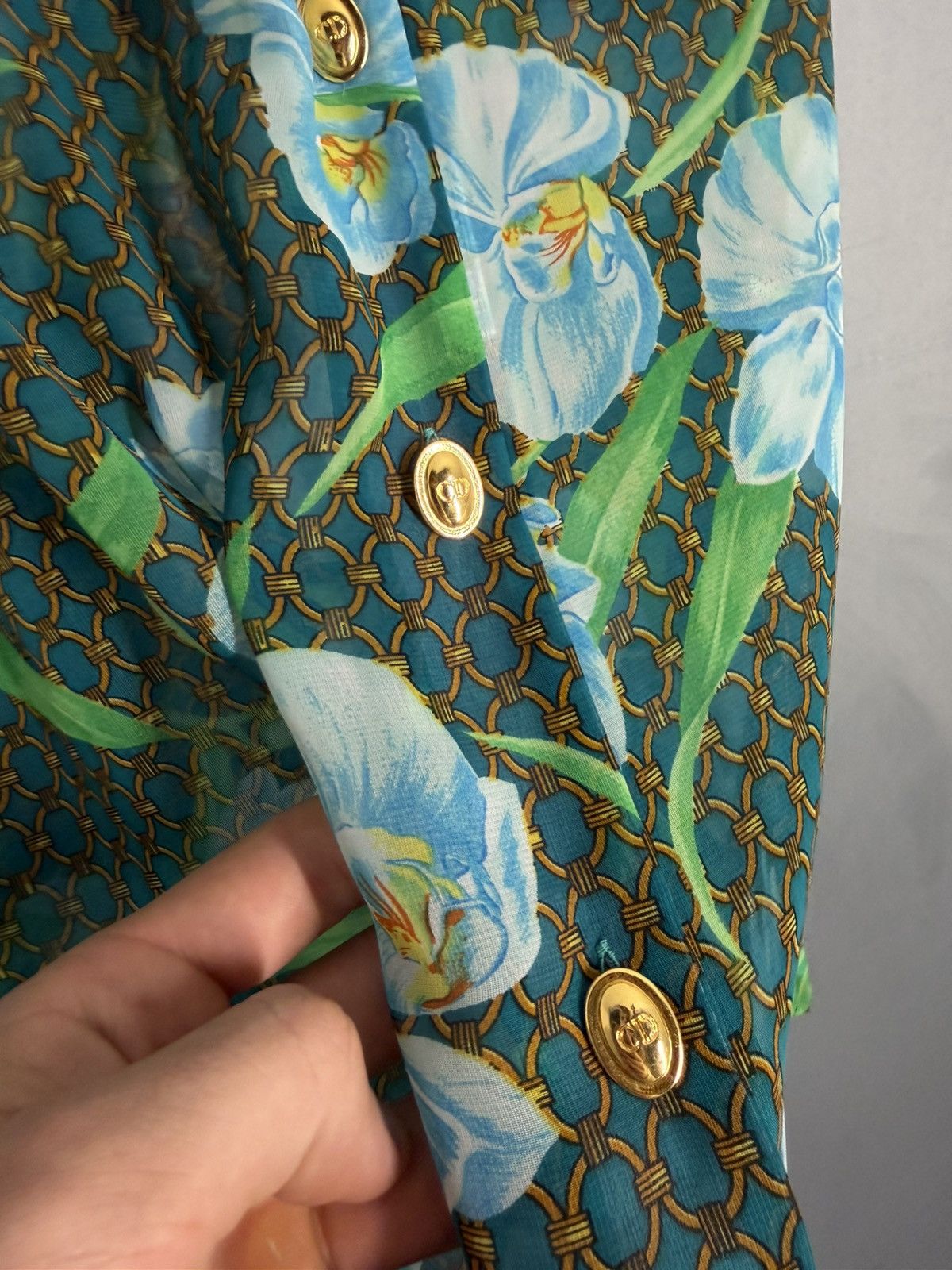 Christian Dior Monsieur Christian Dior Floral Overprinted Transparent Shirt Size L / US 10 / IT 46 - 5 Thumbnail