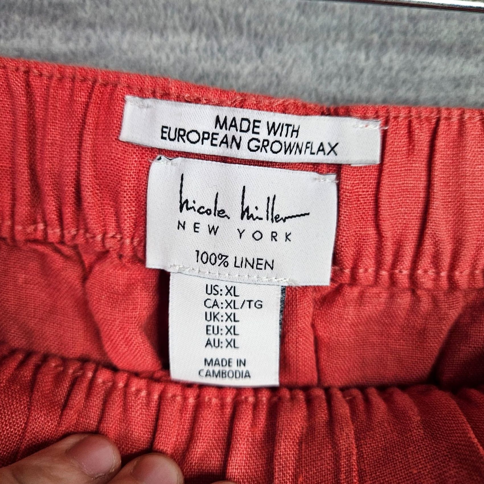 Nicole Miller Nicole Miller Womens XL Coral Linen Cargo Jogger Pants Drawstring Waist Cargo Linen Pants Womens XL Coral Orange 100% Linen Casual Pants Womens XL Size 40" / US 18 - 6 Thumbnail