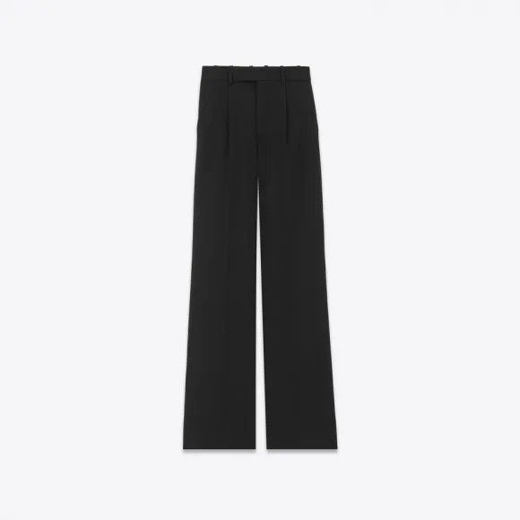 Saint Laurent Paris oc11z1125 Flared Pants in Grain De Poudre in Black Size 28" / US 6 / IT 42 - 1 Preview
