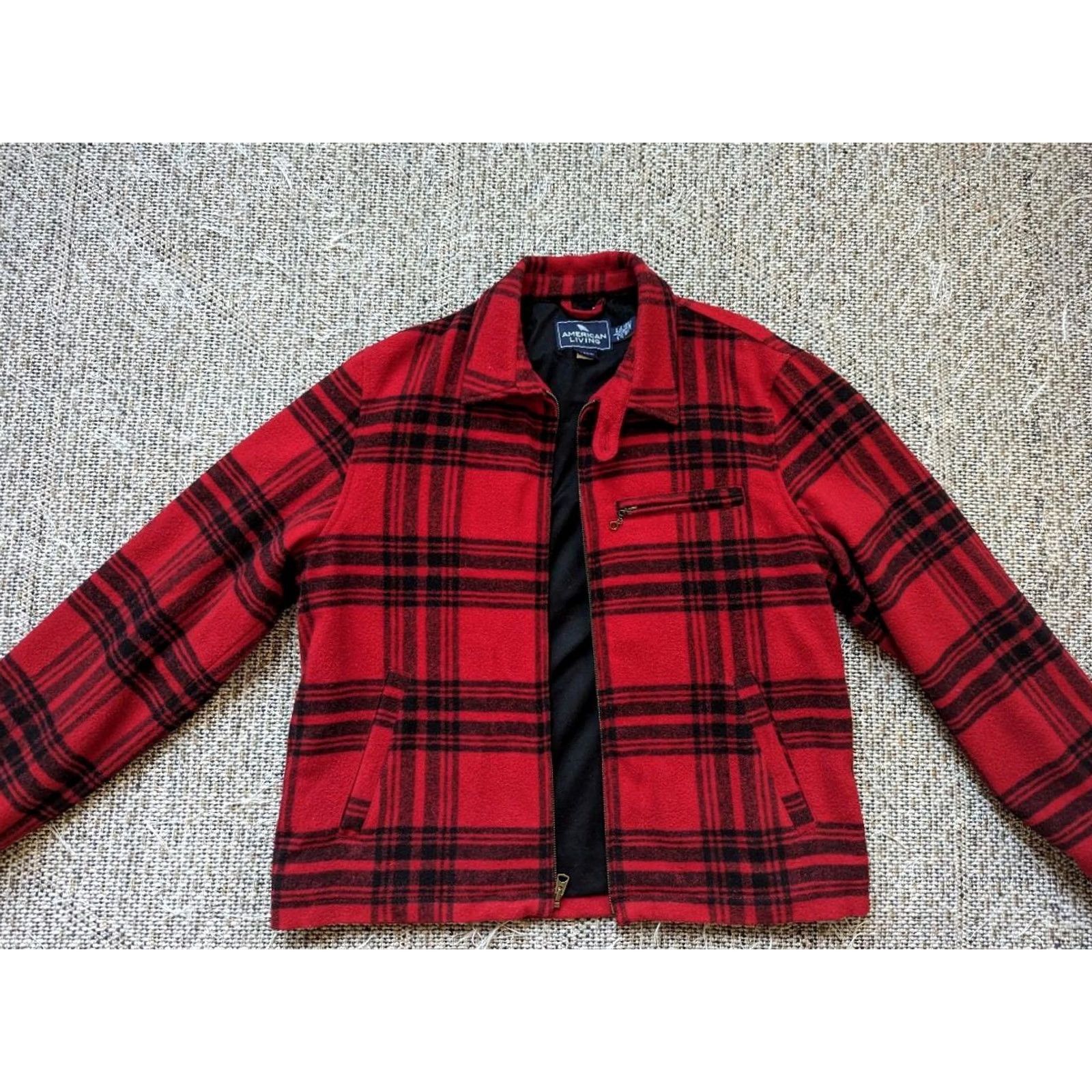 Vintage VINTAGE American Living by Ralph Lauren Buffalo Plaid Jacket Wool Wool Blend Coat Men L Red Buffalo Plaid Hunting Jacket Size US L / EU 52-54 / 3 - 2 Thumbnail