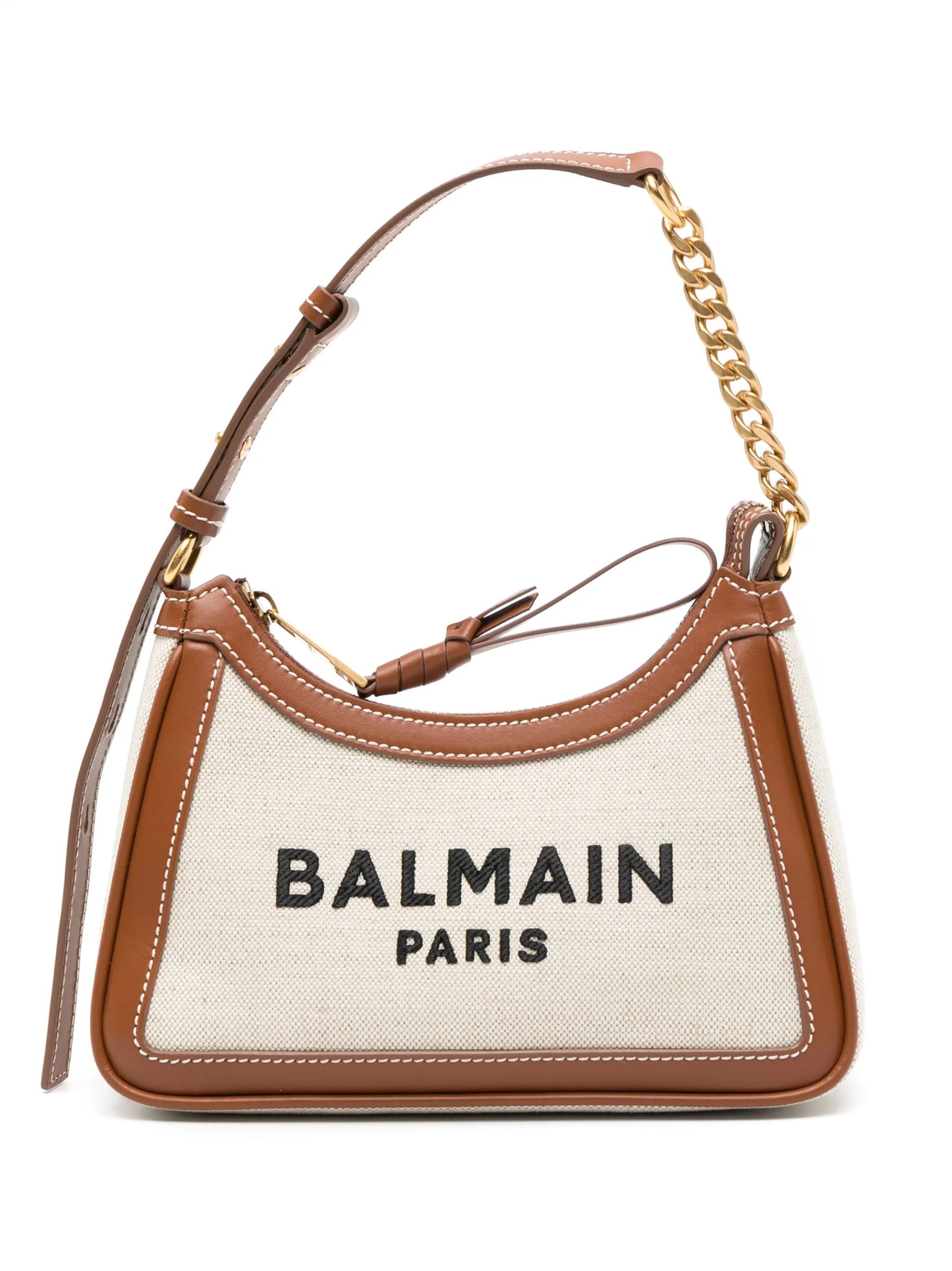 Balmain o1srvl11e1125 Size: OS / Logo Print Shoulder Bag Light Beige Size ONE SIZE - 1 Thumbnail