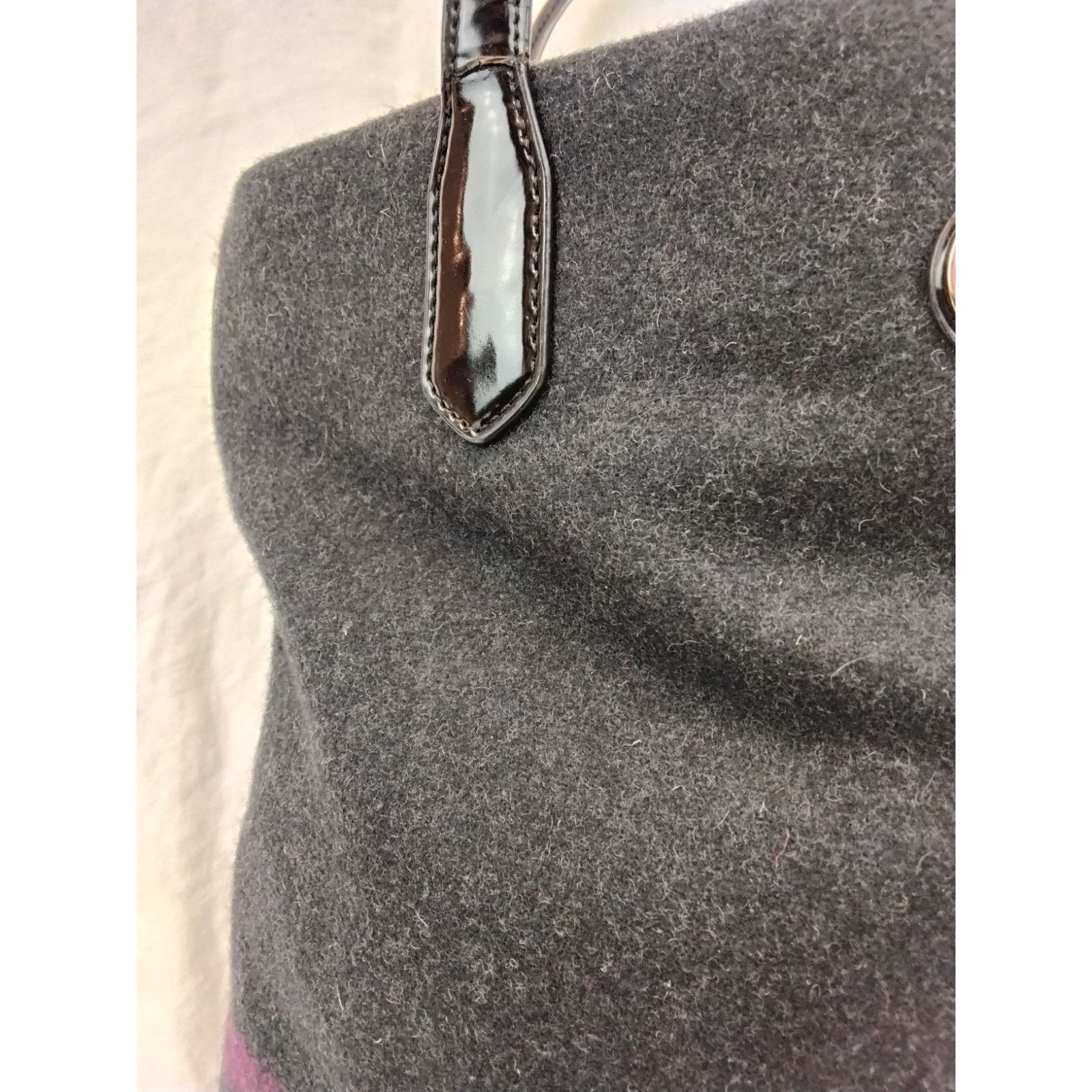 Coach Coach North South Wool Tote Bag Purse Passion Berry Purple Size ONE SIZE - 7 Thumbnail