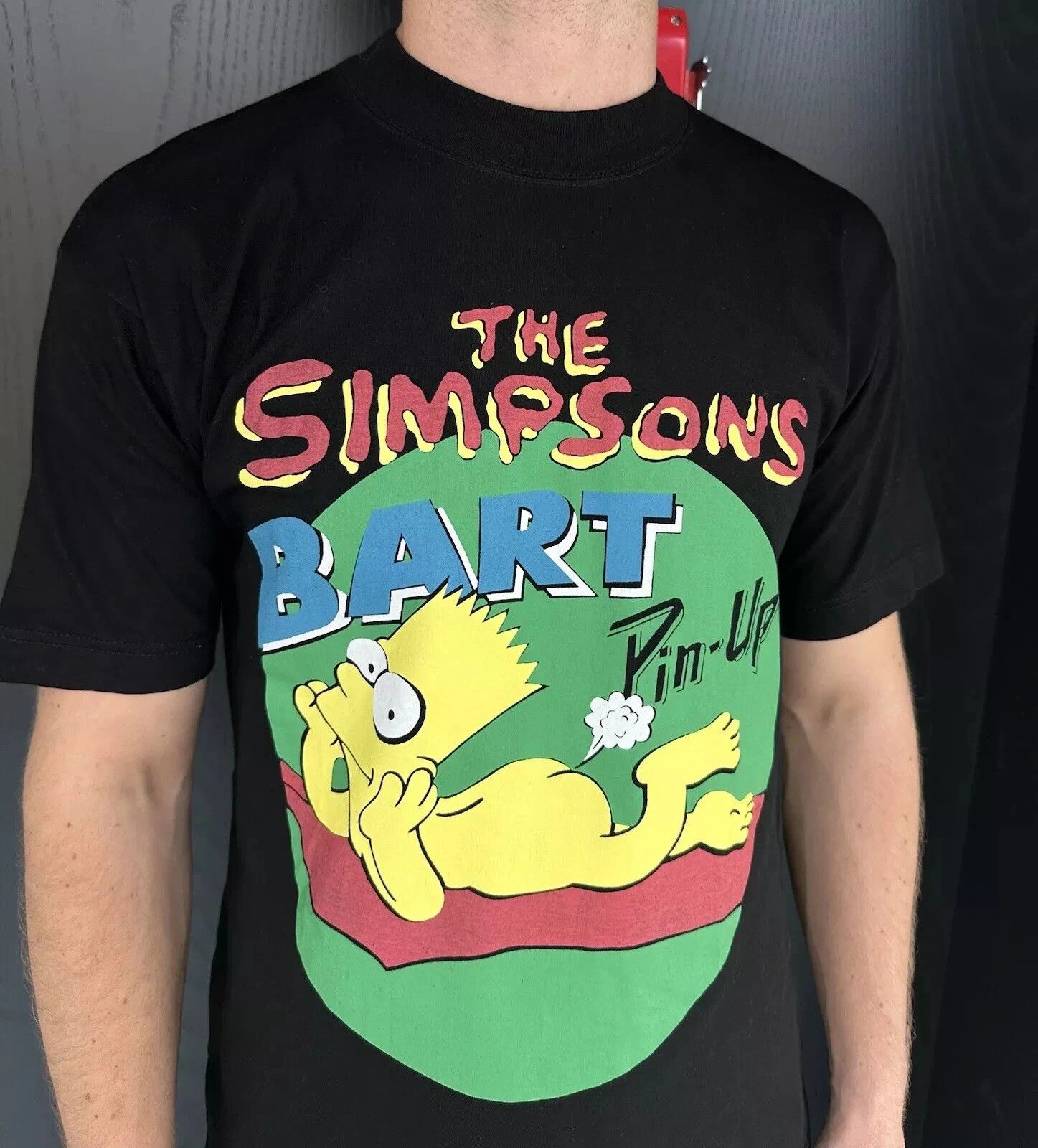 Vintage Vintage 1990s Promo TV Show Bart Simpson Pin-Up Tee Shirt Size US S / EU 44-46 / 1 - 4 Thumbnail