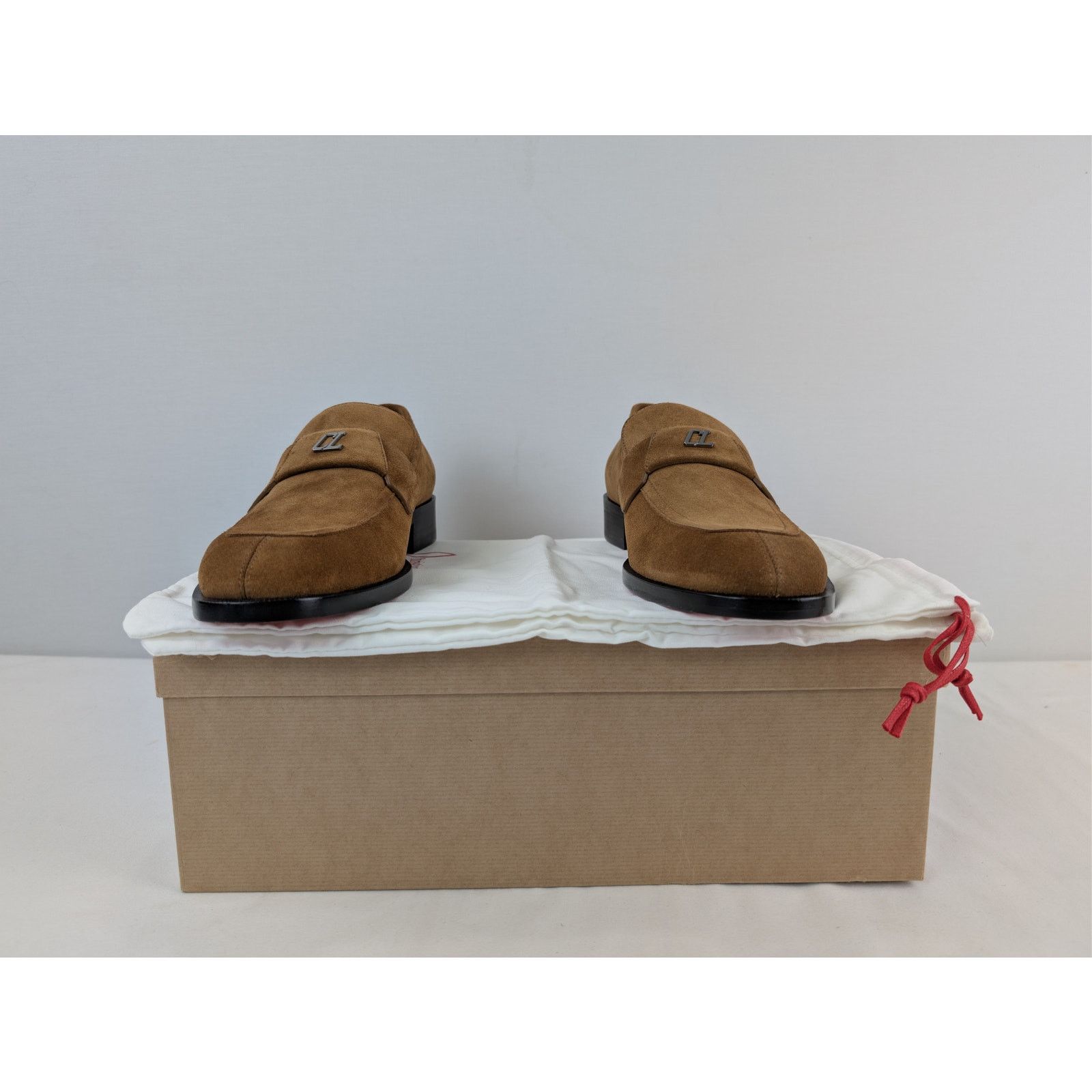 Christian Louboutin o1rshd1 Brown Suede Loafers Shoes Boots in Black Sole 46 Size US 13 / EU 46 - 19 Thumbnail
