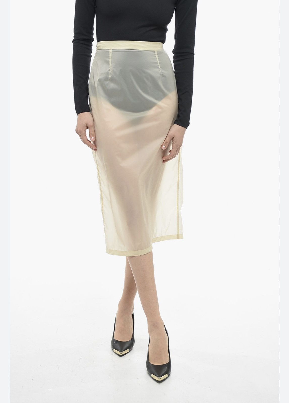 Maison Margiela Maison Martin Margiela pencil semisheer cream skirt,size XS Size 26" / US 2 / IT 38 - 1 Thumbnail