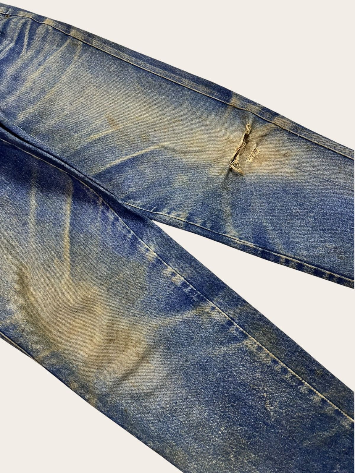 Junya Watanabe Vtg Japan Bobson Heavy Yellow Rusty Washed Distress Jeans Size US 34 / EU 50 - 4 Thumbnail