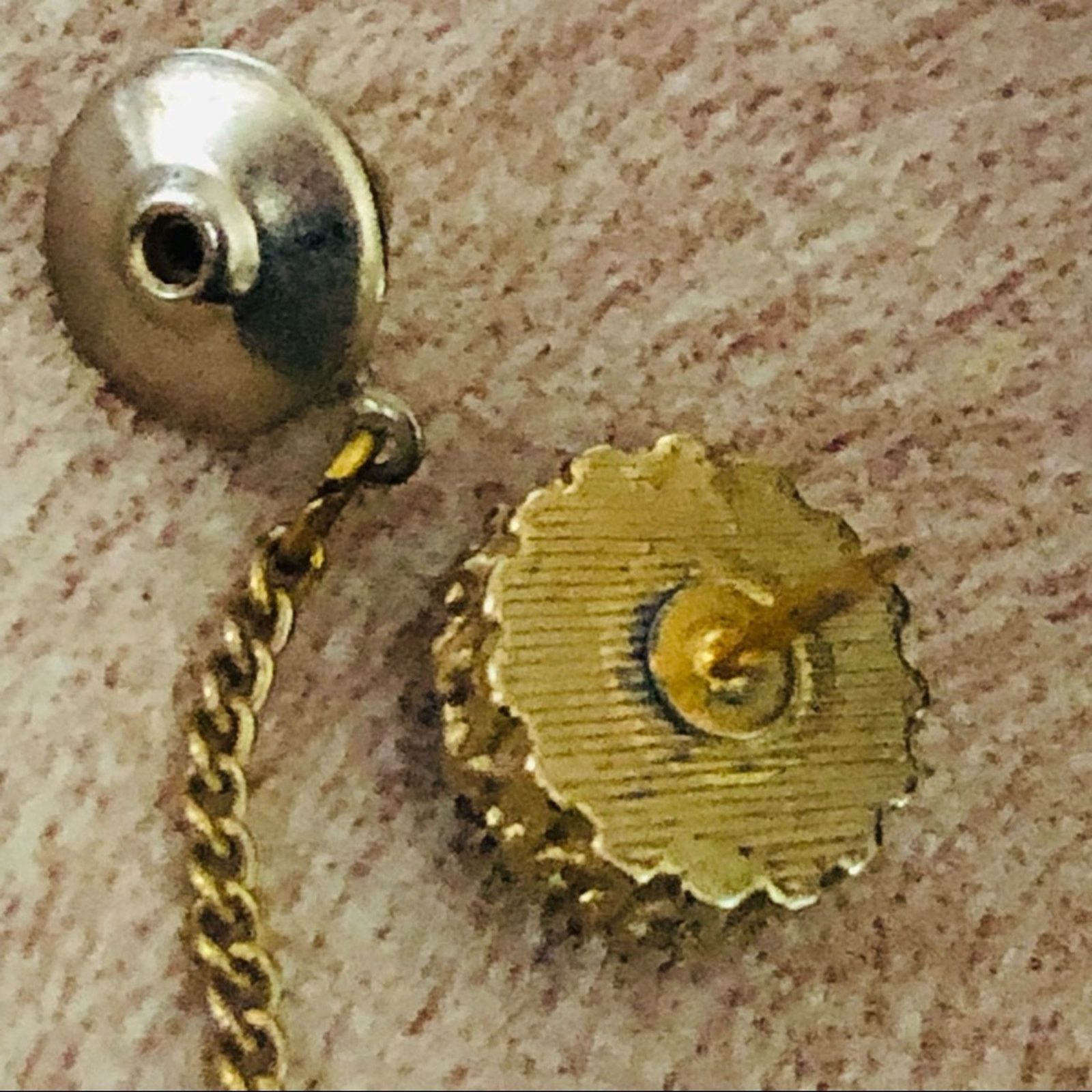 Vintage Vintage men’s dark moon glow tie pin with chain Size ONE SIZE - 5 Thumbnail