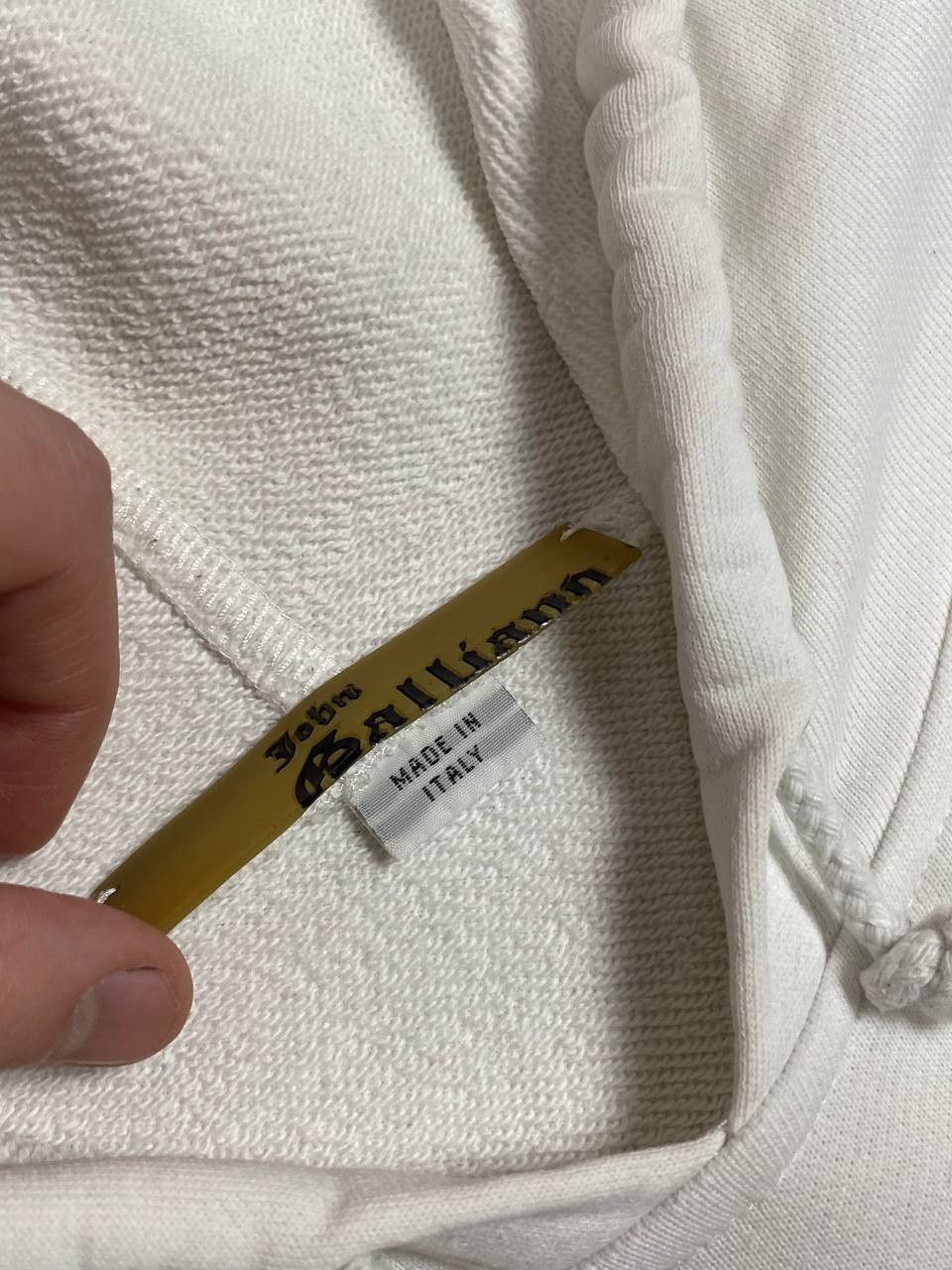 John Galliano Rare John Galliano White Graphic Print Hoodie Made in Italy Size US M / EU 48-50 / 2 - 14 Thumbnail