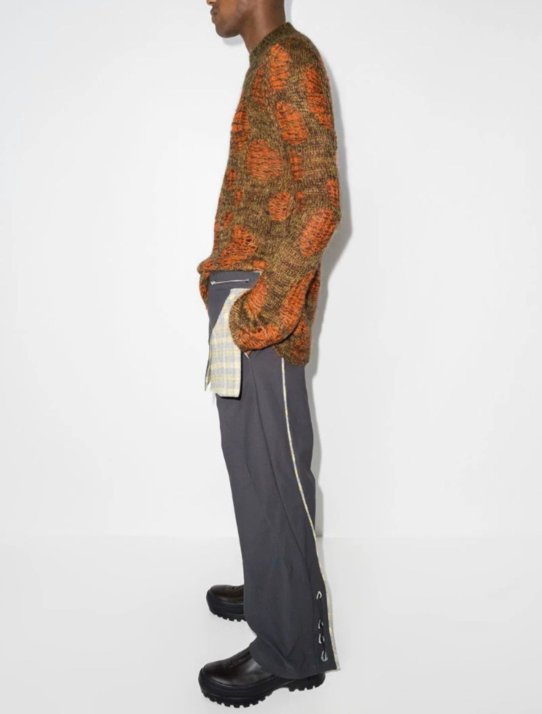 Namacheko Namacheko Colorblocked Distressed Heavyweight Sweater M Size US M / EU 48-50 / 2 - 5 Thumbnail