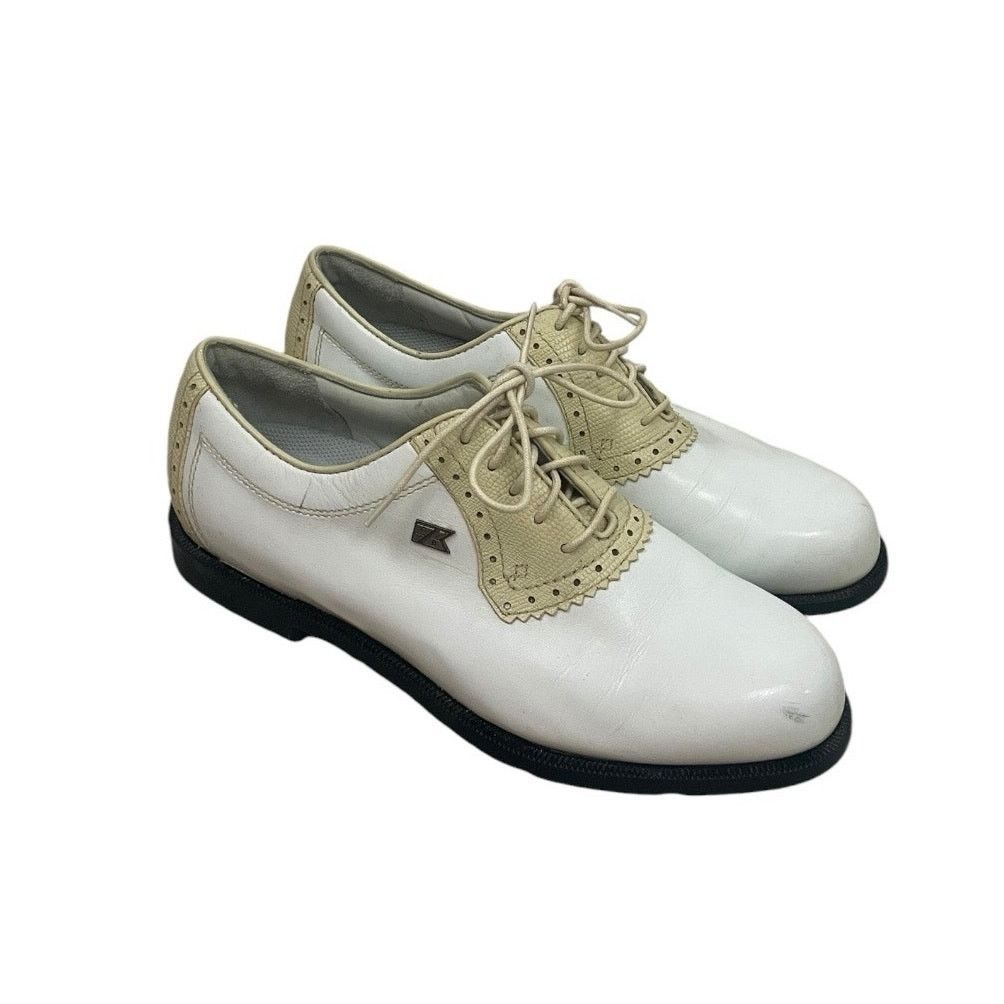 Cutter & Buck Cutter & Buck Leather White and Cream Lace Up Golf Shoes Size US 9.5 / IT 39.5 - 2 Thumbnail