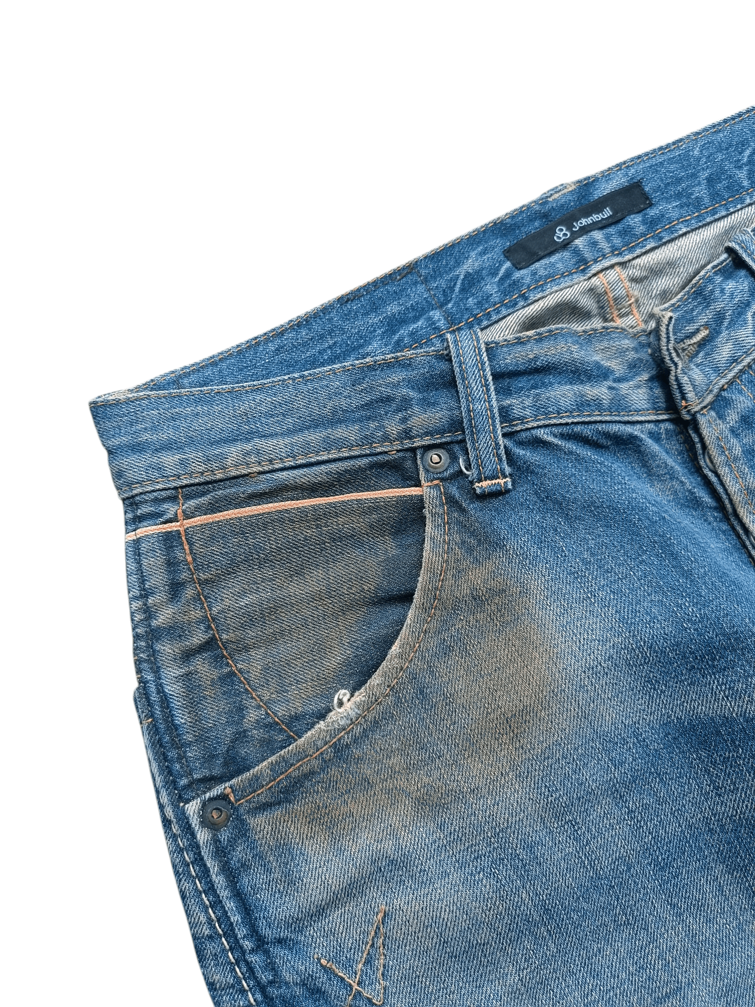 Japanese Brand × Johnbull 💥 FYEE 💥 John Bull Selvedge Whiskers Faded Jeans Size US 30 / EU 46 - 8 Thumbnail