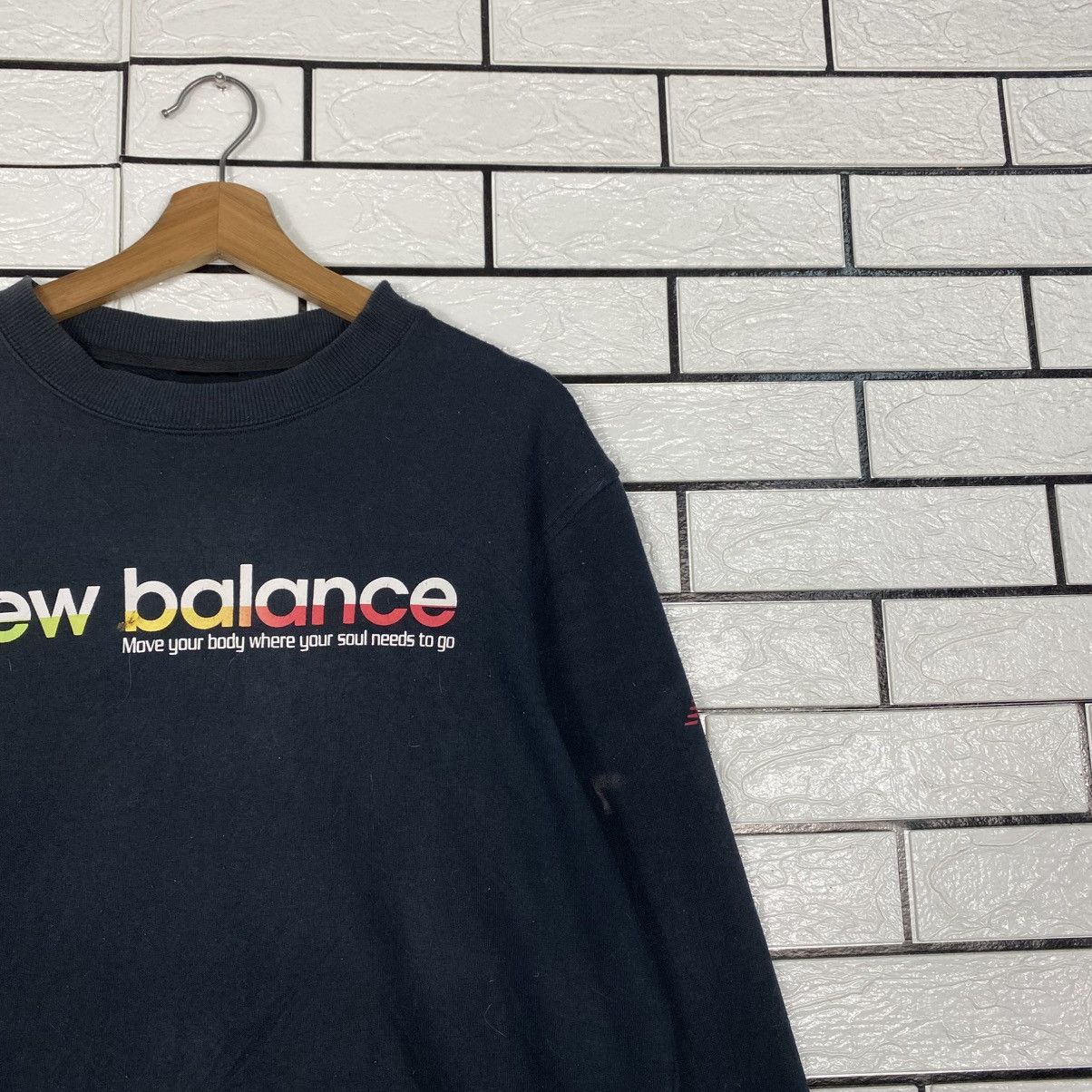 Japanese Brand Vintage Sweatshirt New Balance Big Logo Size US L / EU 52-54 / 3 - 7 Thumbnail