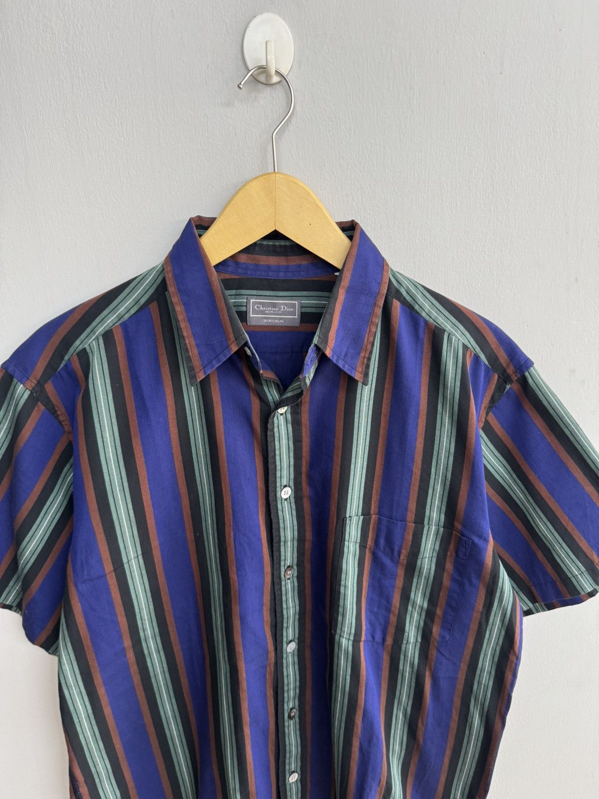 Christian Dior Monsieur VINTAGE CHRISTIAN DIOR MONSIEUR STRIPED POCKET SHIRT Size US M / EU 48-50 / 2 - 2 Thumbnail