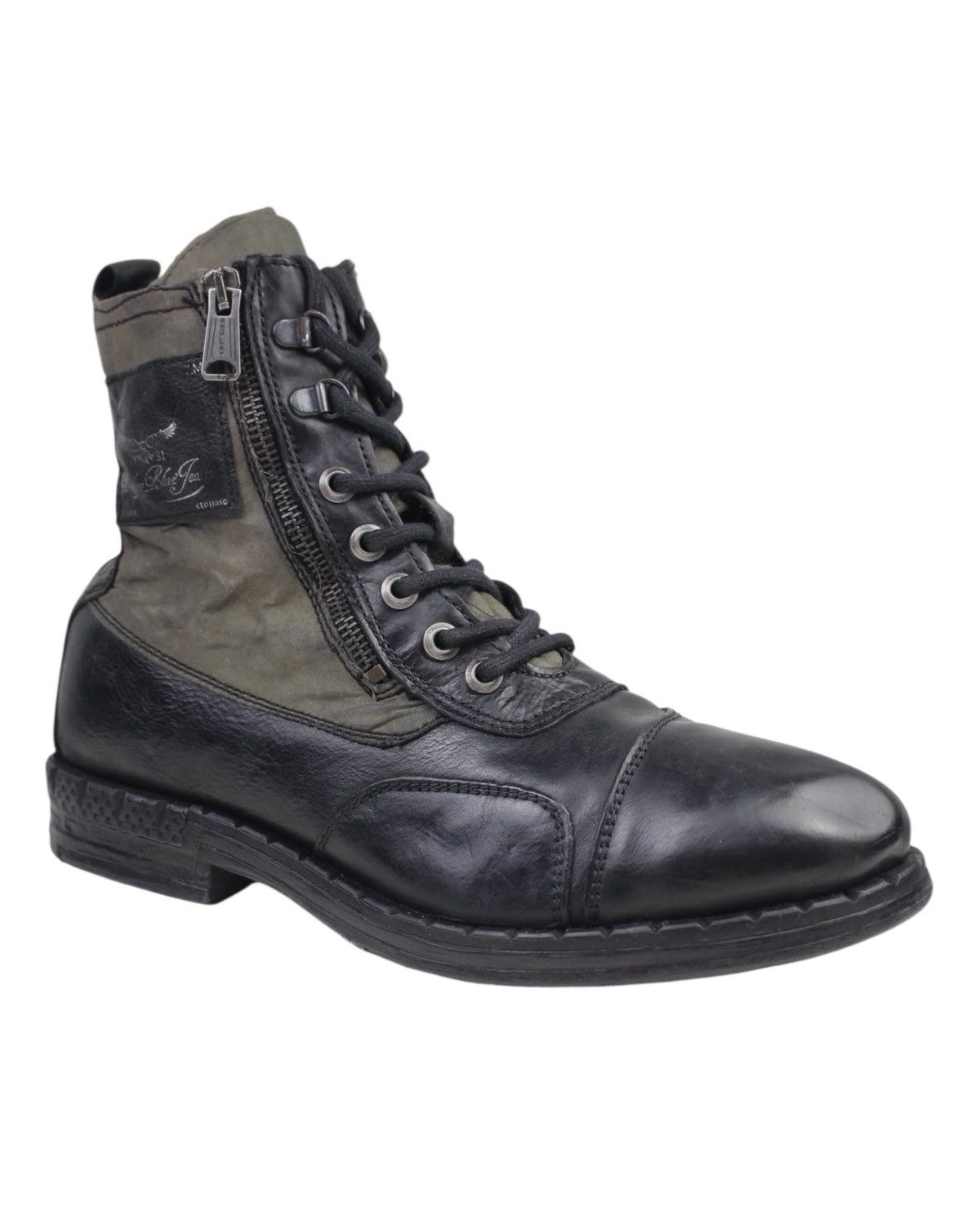 If Six Was Nine 2000S REPLAY WAXED SHADOWFIELD MILITARY ZIP BOOTS Size US 9 / EU 42 - 9 Thumbnail