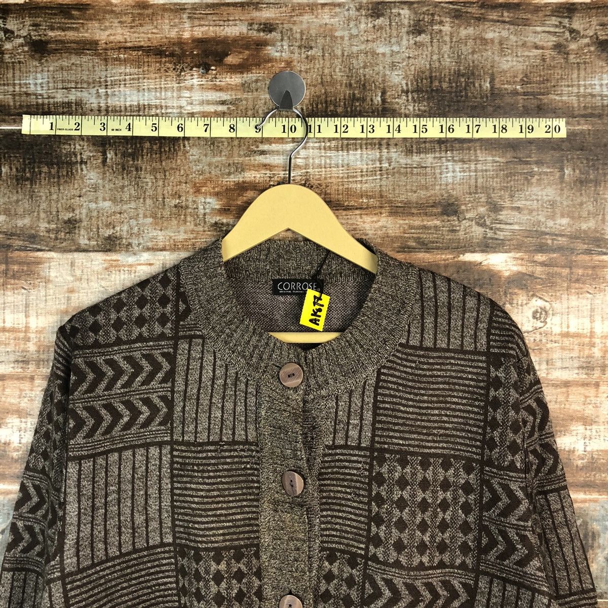 Homespun Knitwear × Japanese Brand Collosse Brown Patterned Cardigans Knitwear #A1877 Size M / US 6-8 / IT 42-44 - 4 Thumbnail
