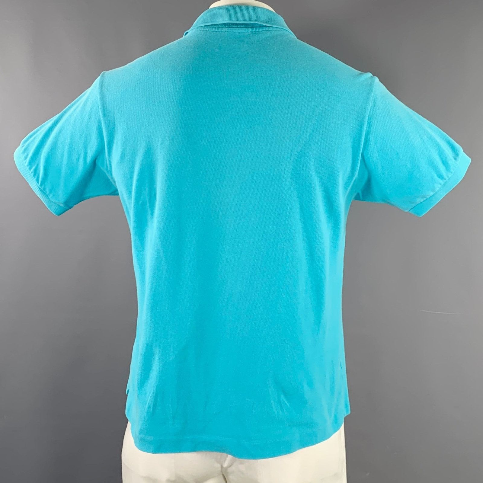 Lacoste LACOSTE Size L Blue Aqua Cotton Logo Patch Polo Size US L / EU 52-54 / 3 - 3 Thumbnail