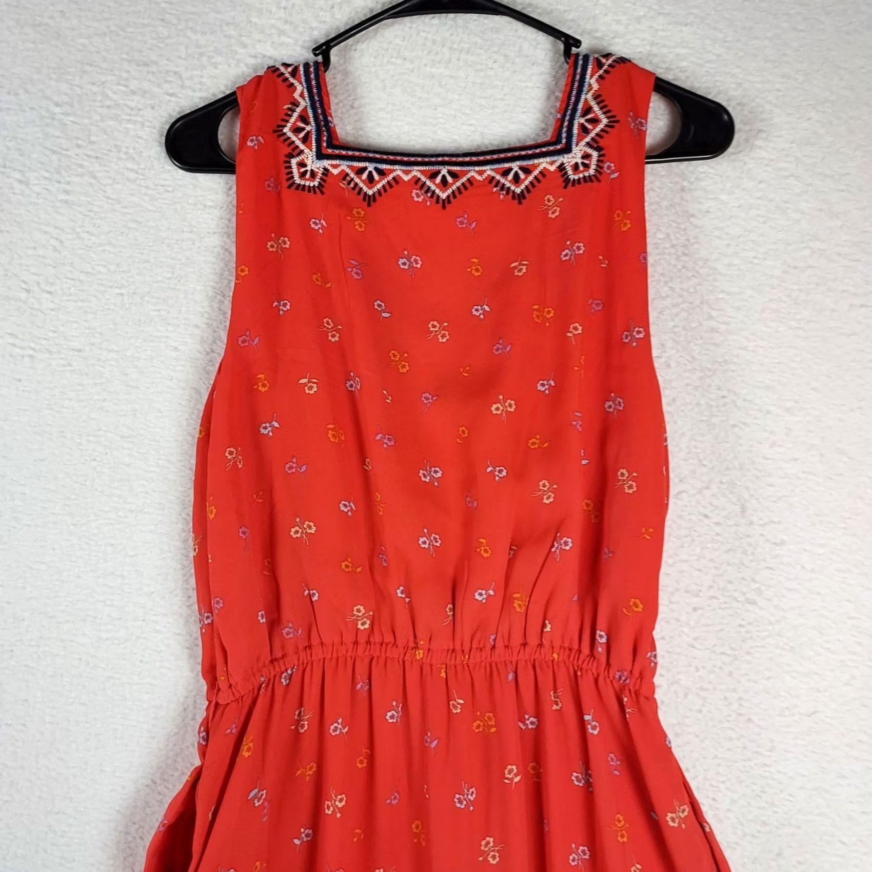 Gap GAP Women’s Sleeveless Red Floral Maxi Dress Embroidered Neckline Size Small Size S / US 4 / IT 40 - 2 Thumbnail