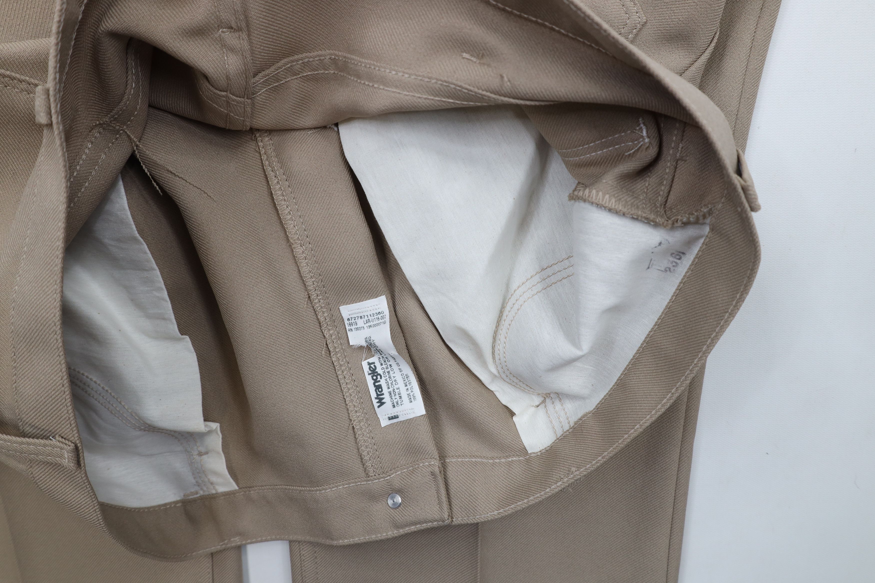 Vintage × Wrangler Vintage 90s Wrangler Knit Flared Wide Leg Chino Pants Tan Size US 42 / EU 58 - 8 Thumbnail