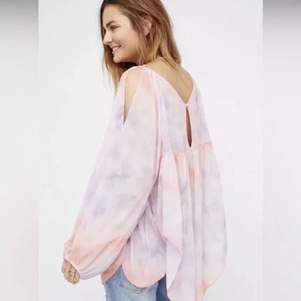 Free People Free People Tie Dye Mystic Tunic Top Split Sleeves Cold Sho Size XS / US 0-2 / IT 36-38 - 5 Thumbnail