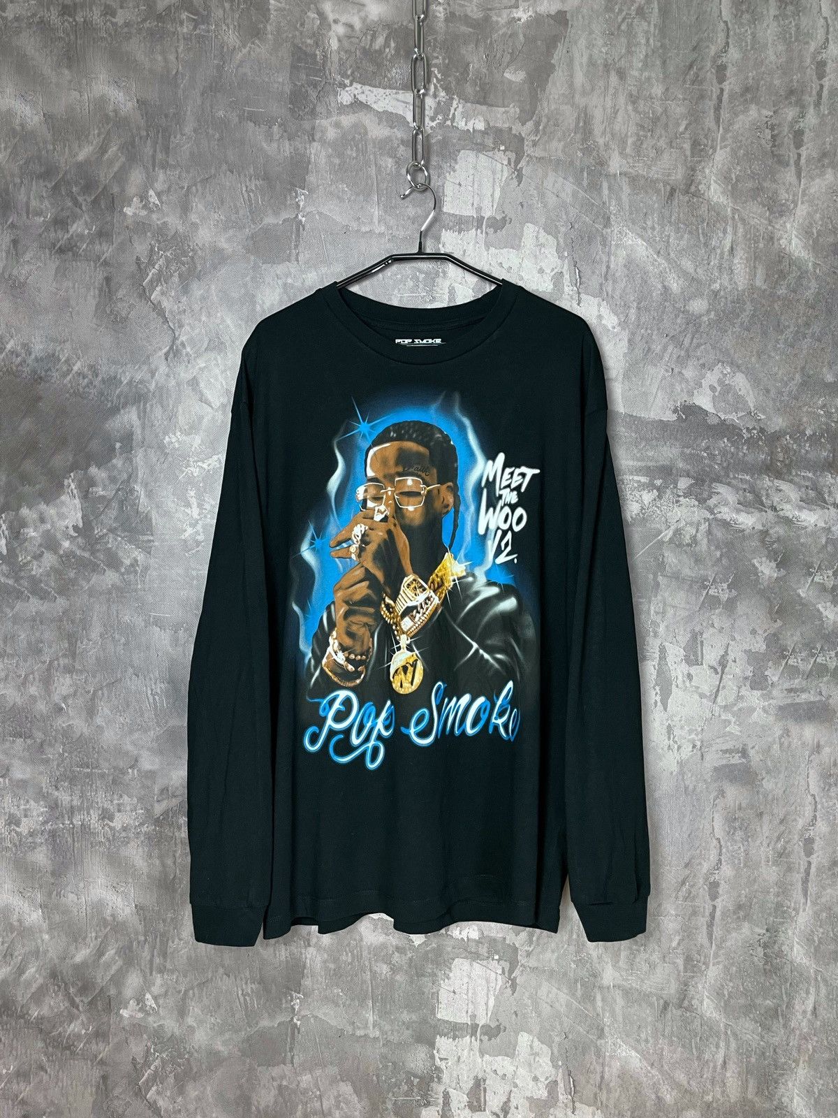 Rap Tees × Vintage Pop smoke Print all over me logo long sleeve t shirt Size US XL / EU 56 / 4 - 1 Thumbnail