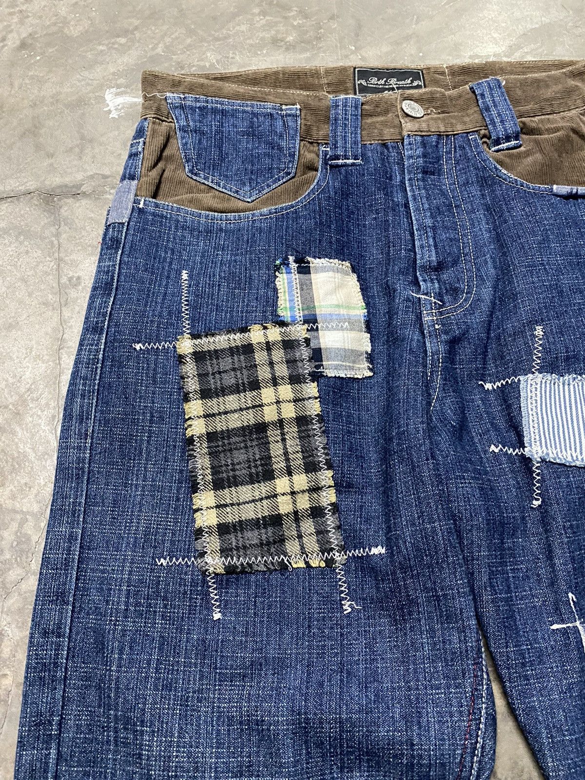 Hysteric Glamour × Japanese Brand × Tornado Mart Baggy Jeans Bandana Denim Patch Work Rockabilly Size US 31 - 3 Thumbnail