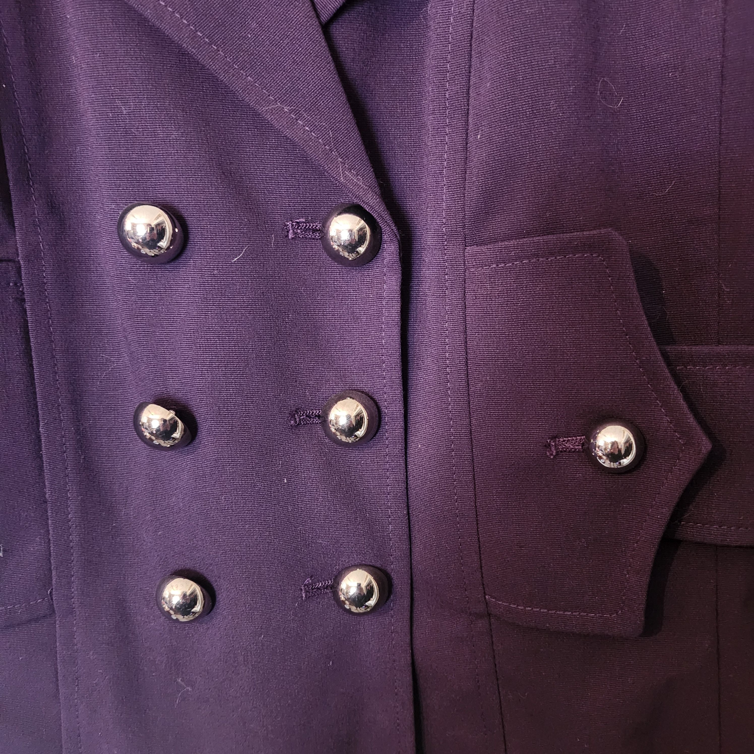 Apt. 9 Apt. 9 Women's Purple Double Breasted Pea Coat Jacket Size 8 Size M / US 6-8 / IT 42-44 - 5 Thumbnail