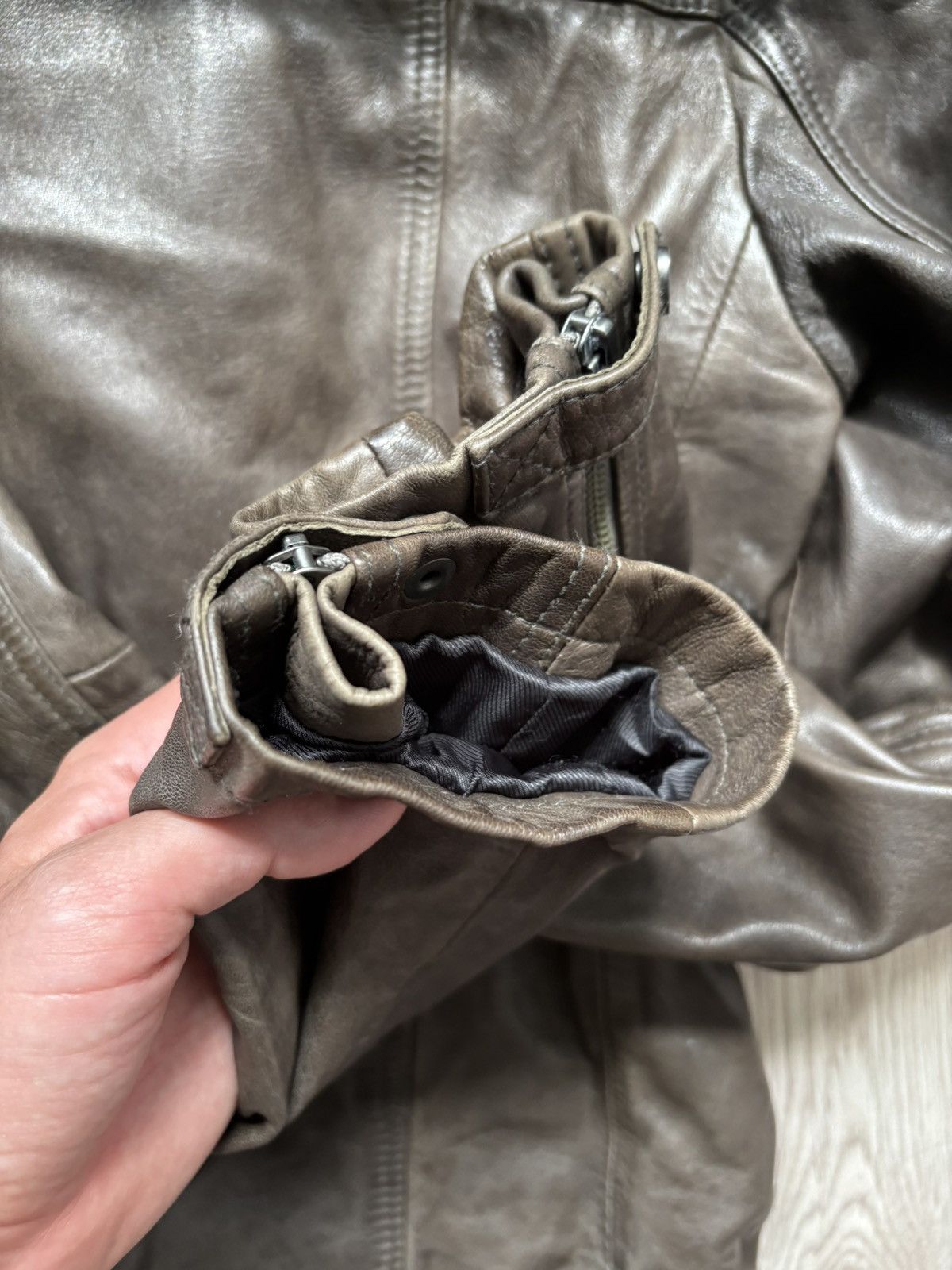 Allsaints AllSaints Conroy Leather Biker Jacket Men Size S Brown Moto Size US S / EU 44-46 / 1 - 19 Thumbnail