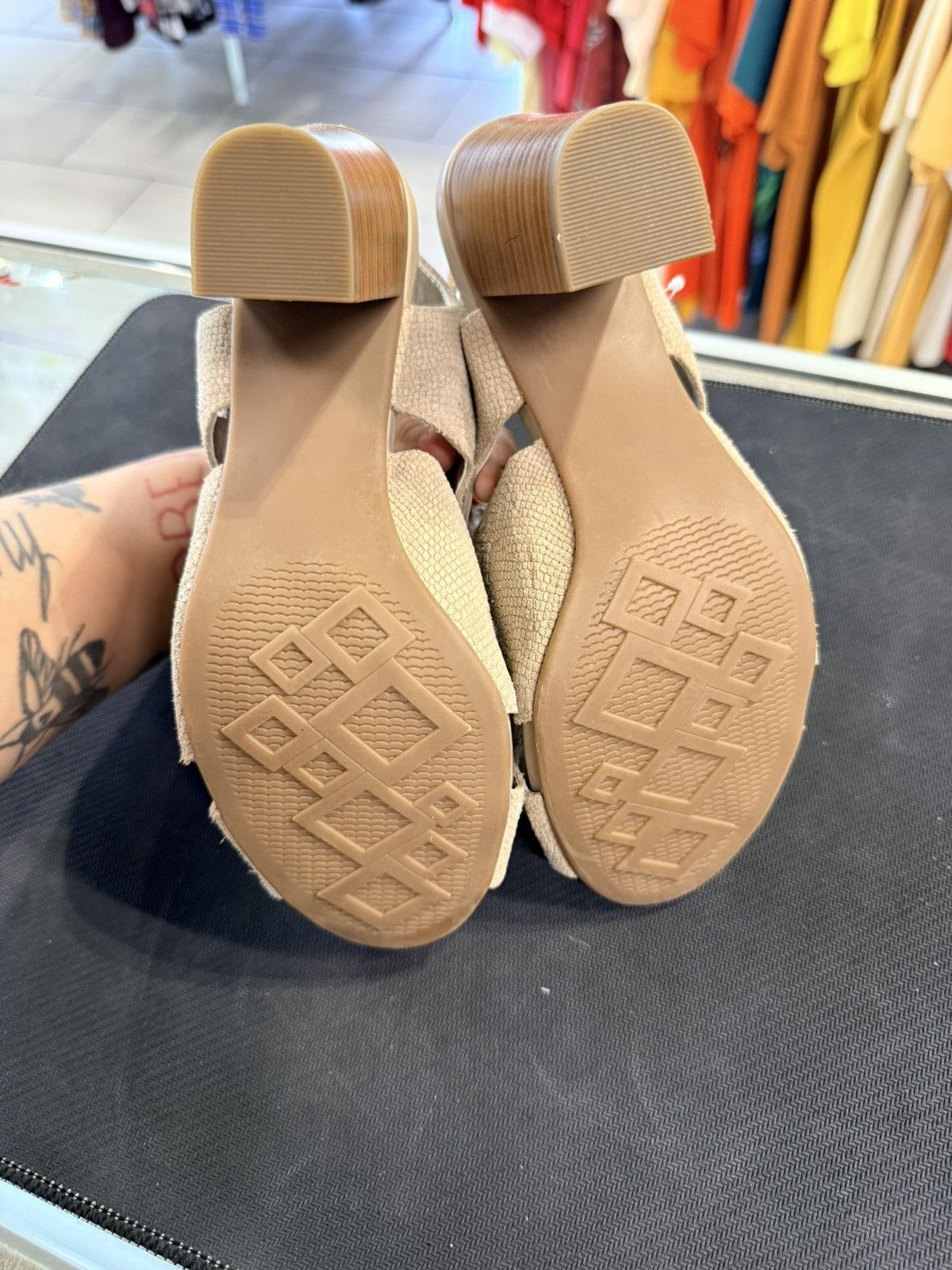 White Mountaineering White Mountain District Beige Heel Sandals Size US 7.5 / IT 37.5 - 2 Thumbnail