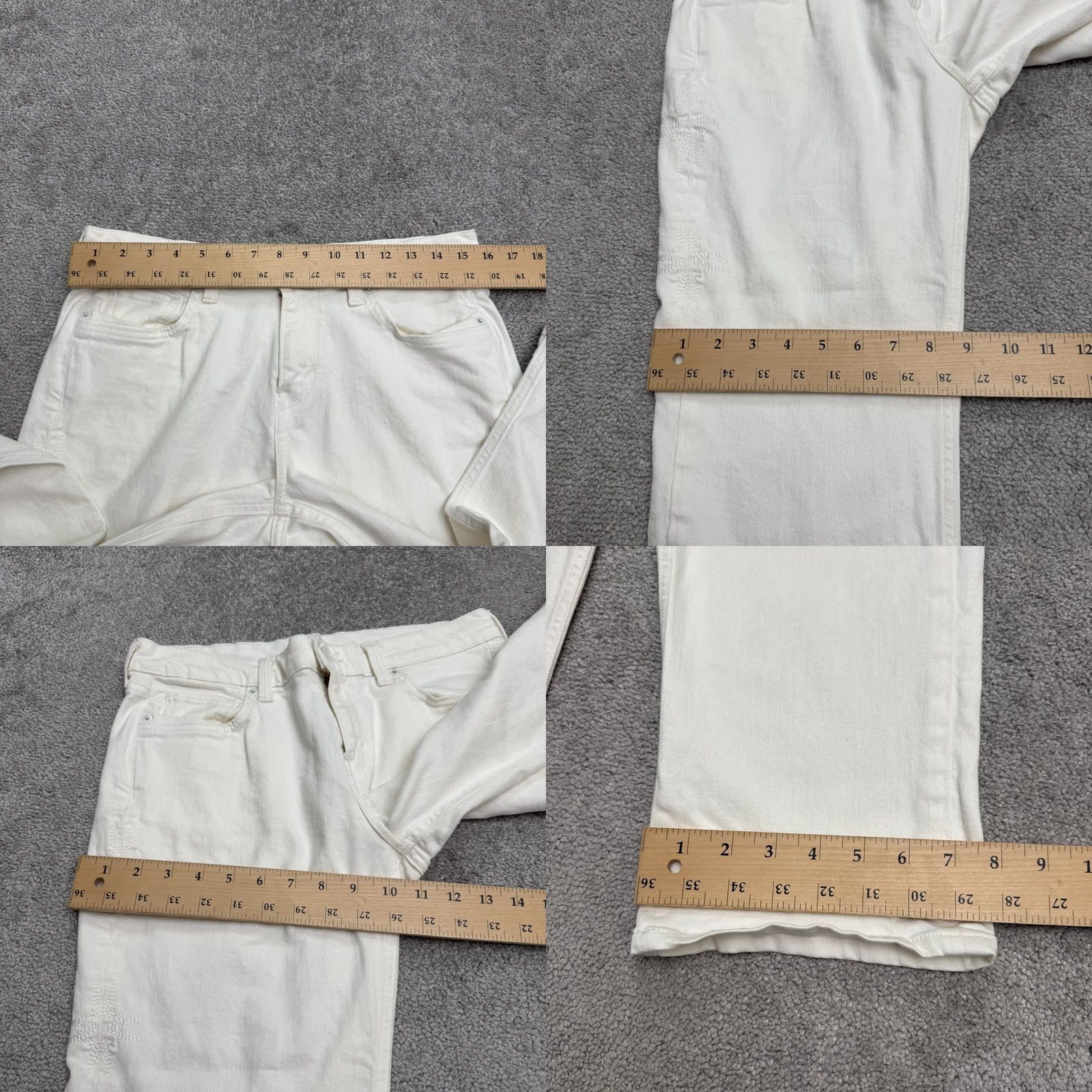 Levi's Levi's 51710 Cropped Denim Jeans Womens 6 Winter White Embroidered Star Sample City Streetwear Jeans 6 Womens White Planet? Size 28" / US 6 / IT 42 - 10 Thumbnail