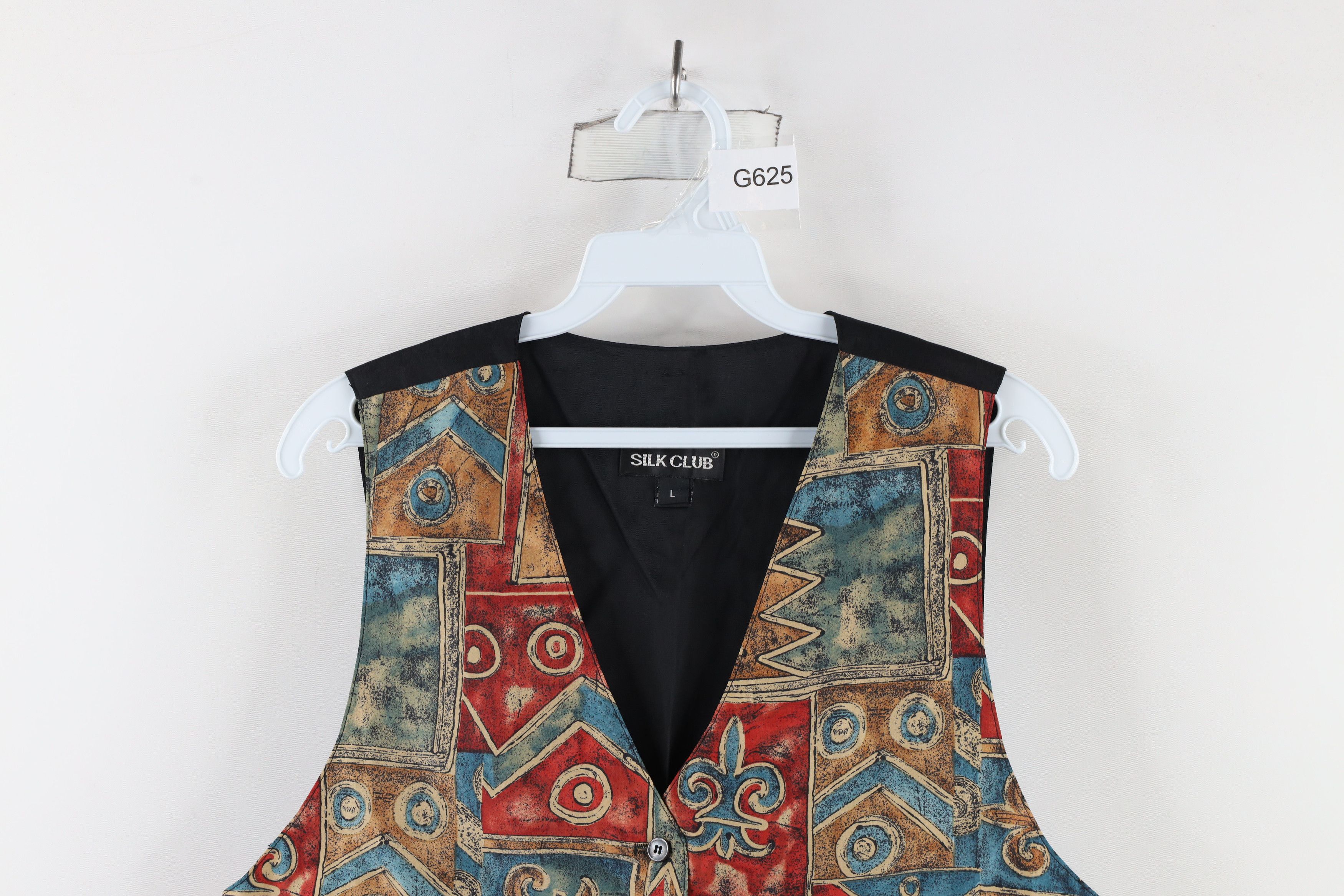 Vintage Vintage 90s Streetwear Geometric Silk Buckle Back Vest USA Size L / US 10 / IT 46 - 2 Thumbnail