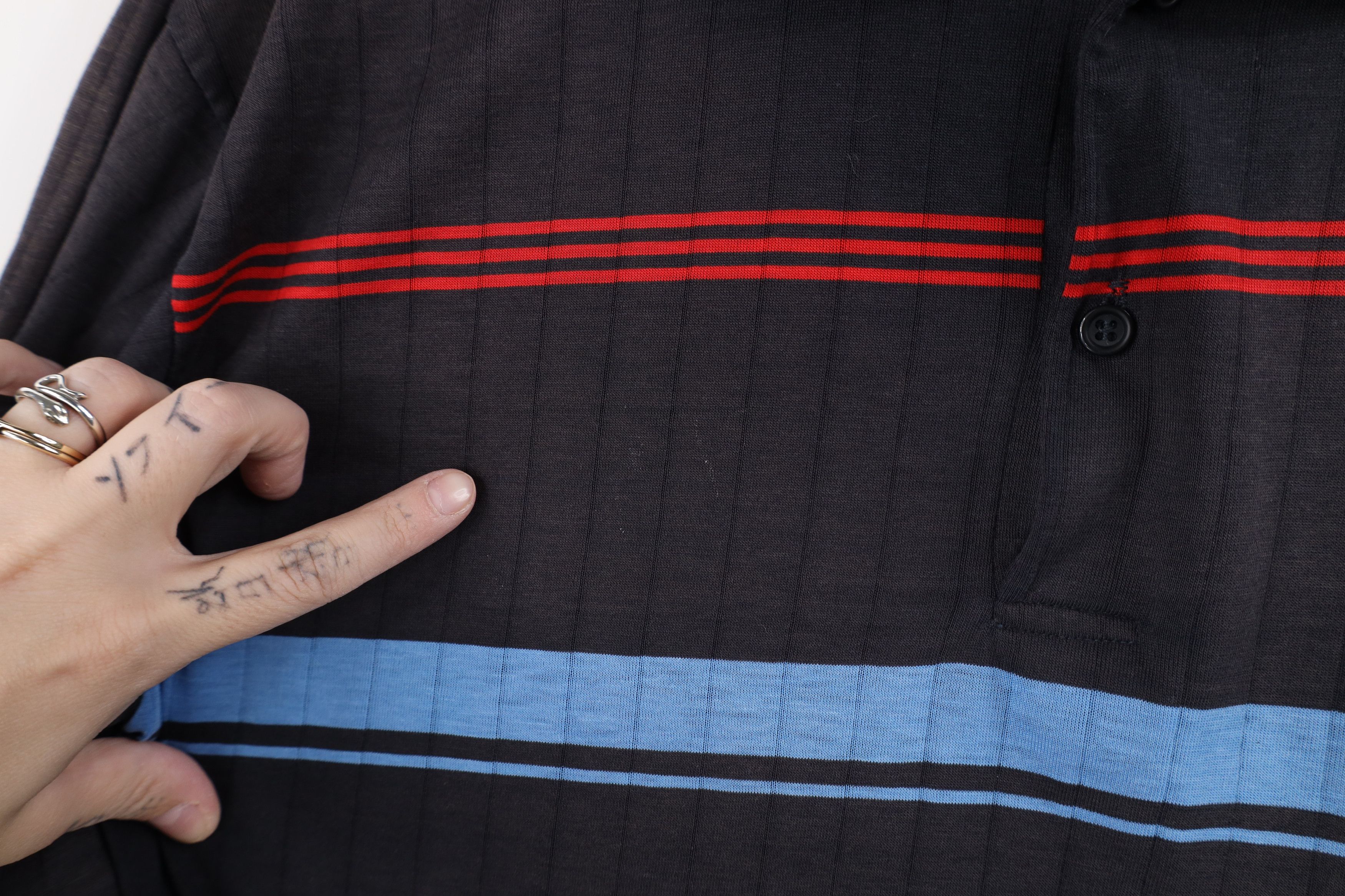 Vintage Vintage 70s Streetwear Striped Sun Faded Golf Polo Shirt USA Size US L / EU 52-54 / 3 - 7 Thumbnail