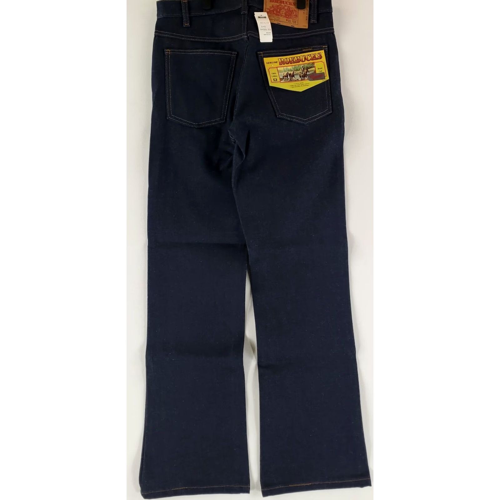 Sears VINTAGE Sears Roebucks Jeans Boots Cut Blue Made USA Mens 31x32 NWT 80s Deadstock Jeans VTG Shirt? Size US 31 - 6 Thumbnail
