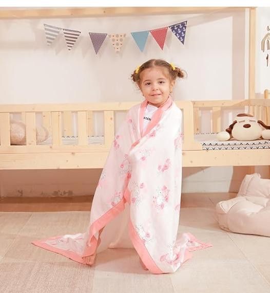 NBDN Nobrandedon Muslin Baby Blanket, 4-Layer Muslin Cotton Swaddle 47 x 47 Size ONE SIZE - 3 Thumbnail