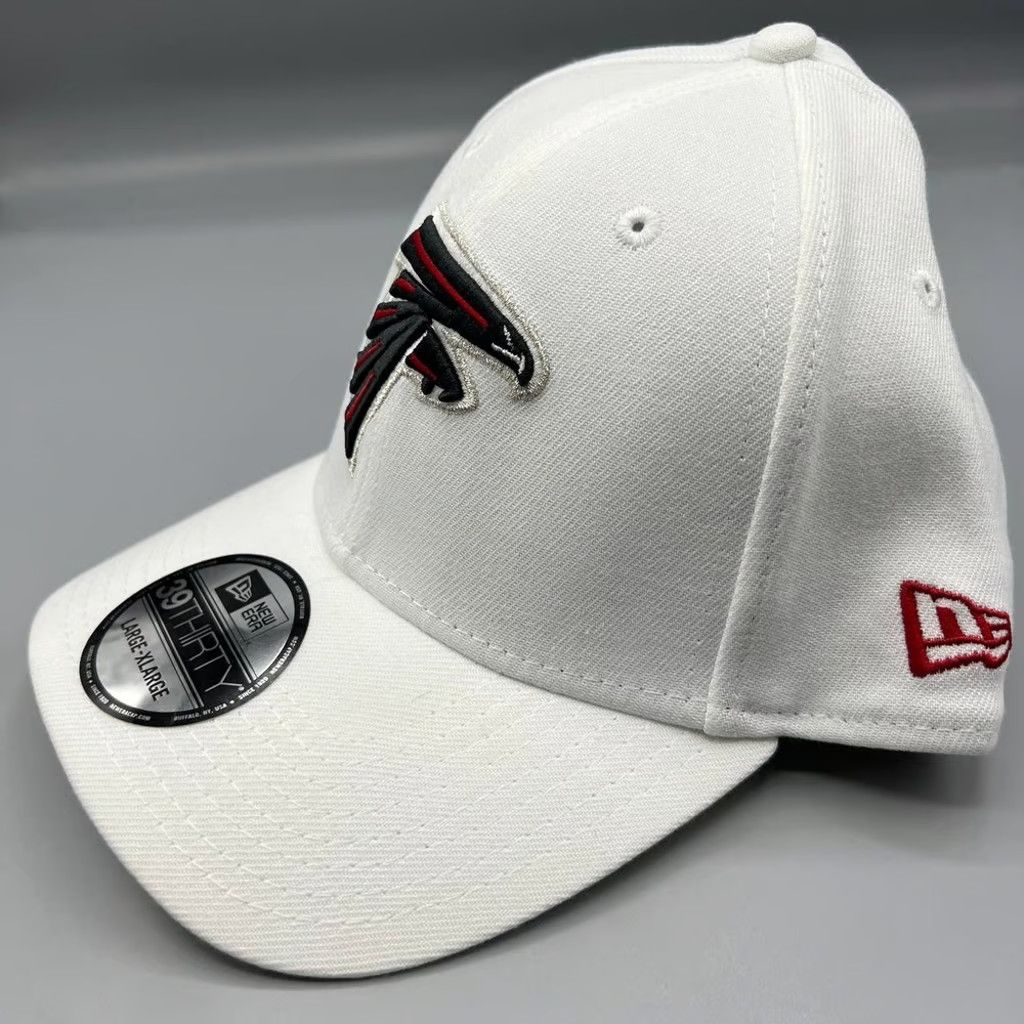 New Era Atlanta Falcons Hat Men L-XL White Stretch Fitted Cap New Size ONE SIZE - 2 Thumbnail