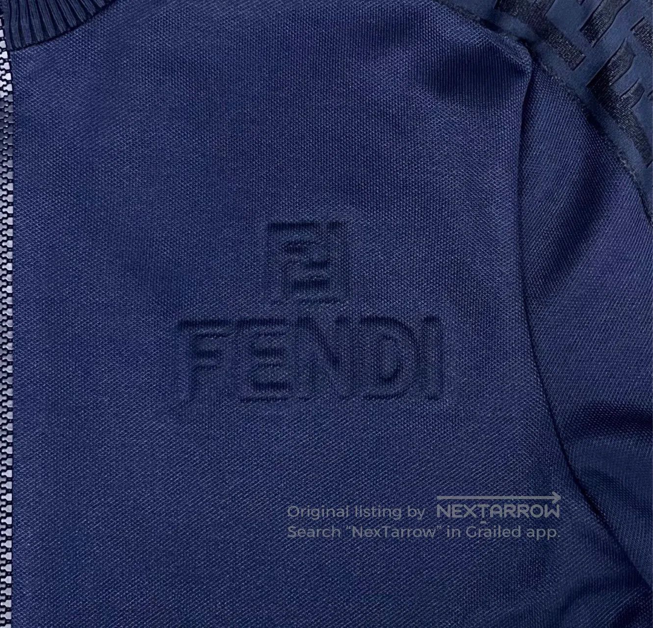 Fendi Fendi Navy Blue Embossed Double F Jacket. Size S / US 4 / IT 40 - 4 Thumbnail