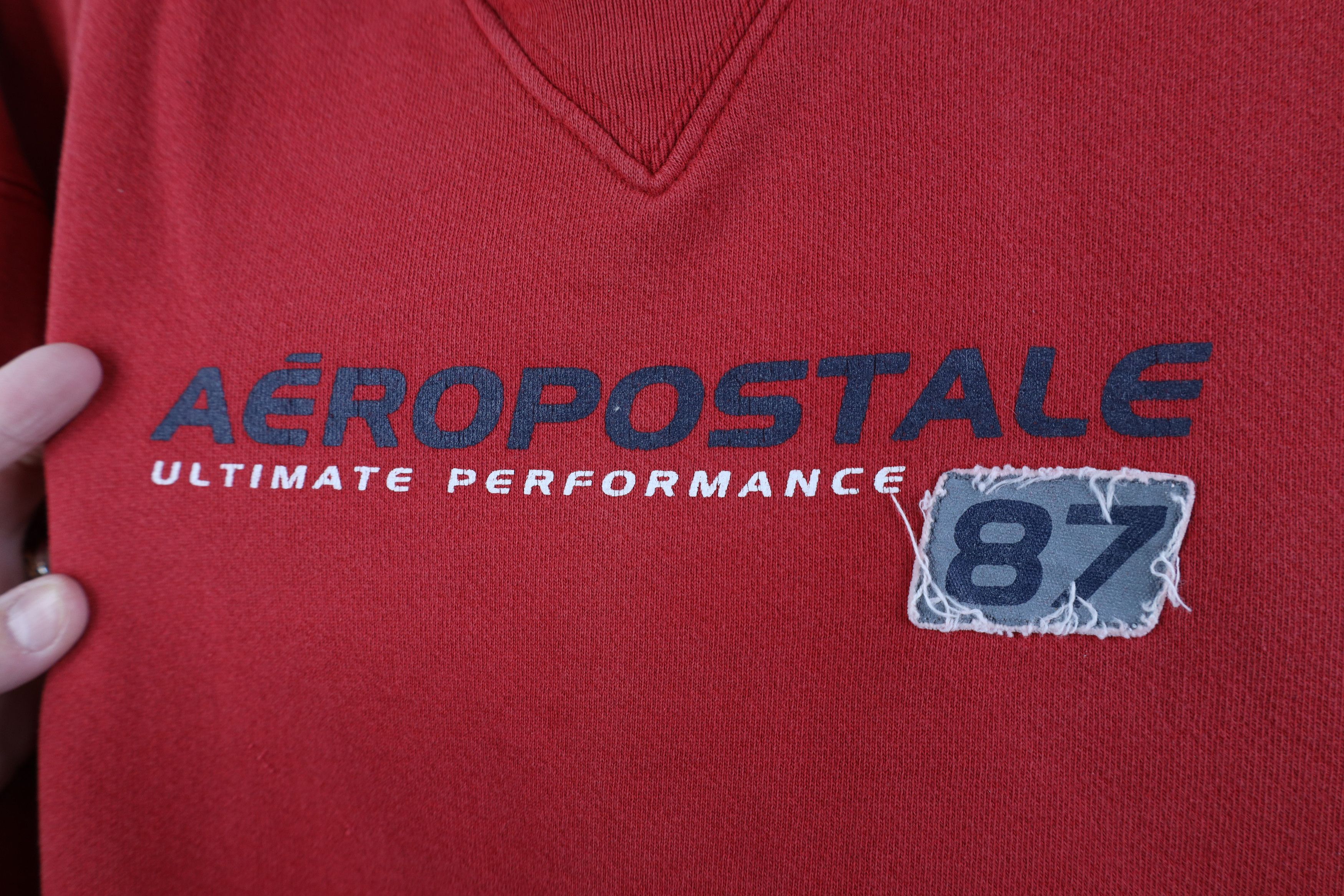 Aeropostale Vintage 90s Y2K Aeropostale Spell Heavyweight Sweatshirt Red Size US XL / EU 56 / 4 - 4 Thumbnail