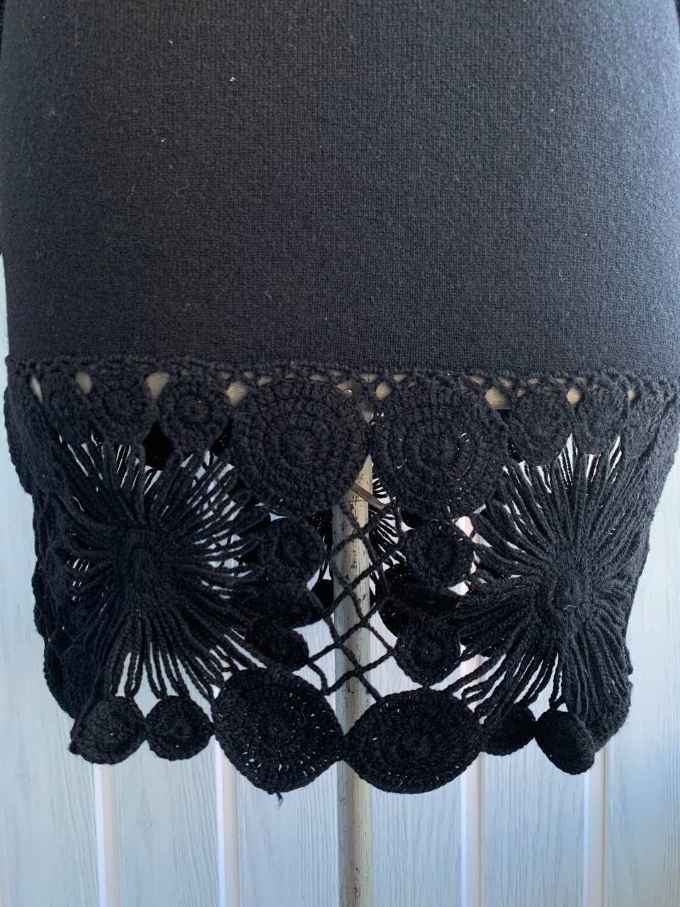 RED Valentino Red Valentino Black Wool & Cashmere Blend Knit A-Line Dress Size M / US 6-8 / IT 42-44 - 16 Thumbnail