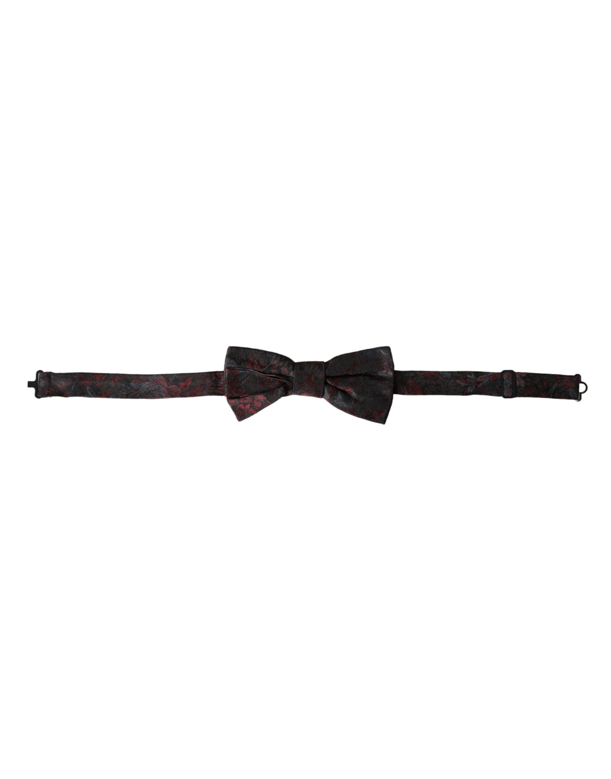 Dolce & Gabbana Red Black Floral Adjustable Neck Men Bow Men's Tie Size ONE SIZE - 1 Thumbnail