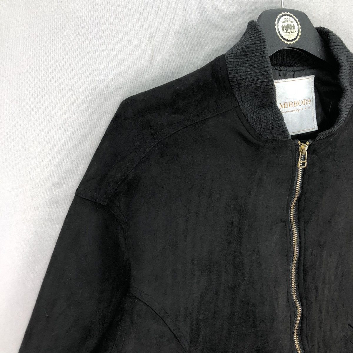Japanese Brand Vintage Bomber Jacket Black Moleskin by MIRROR9 Size M / US 6-8 / IT 42-44 - 2 Thumbnail