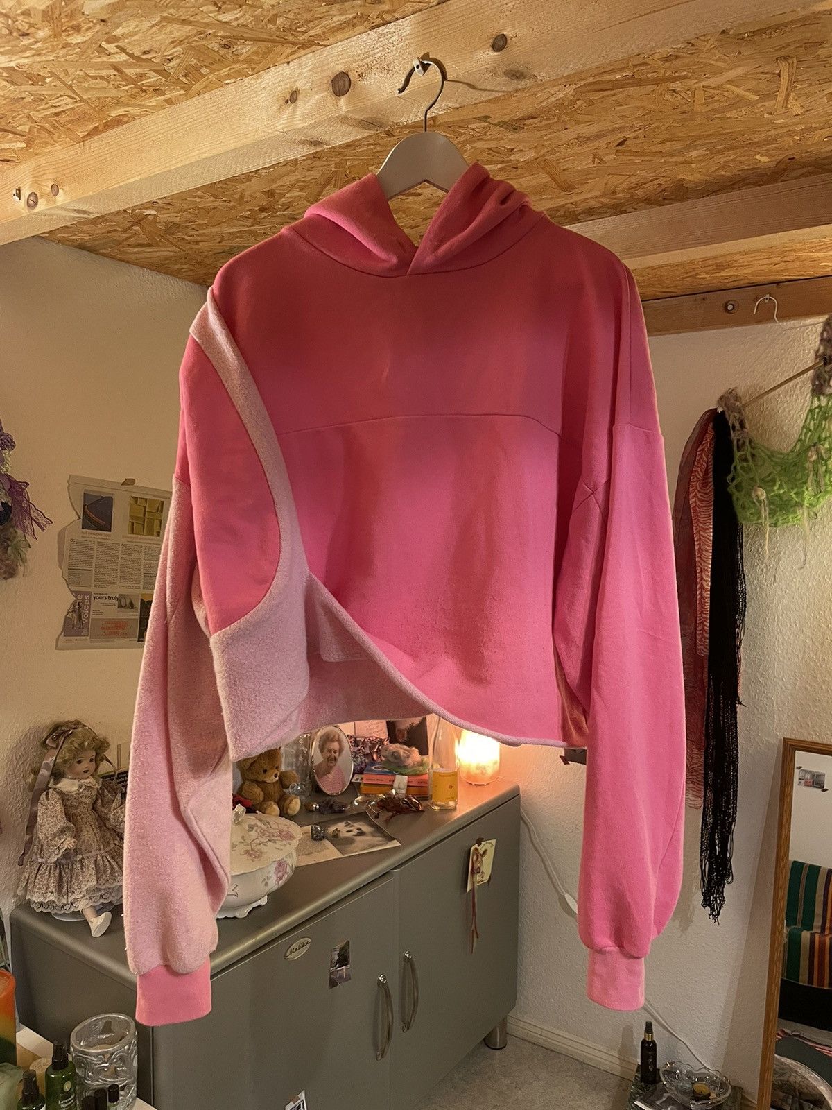 image of Ottolinger Neon Pink Hoodie, Women's (Size XS)