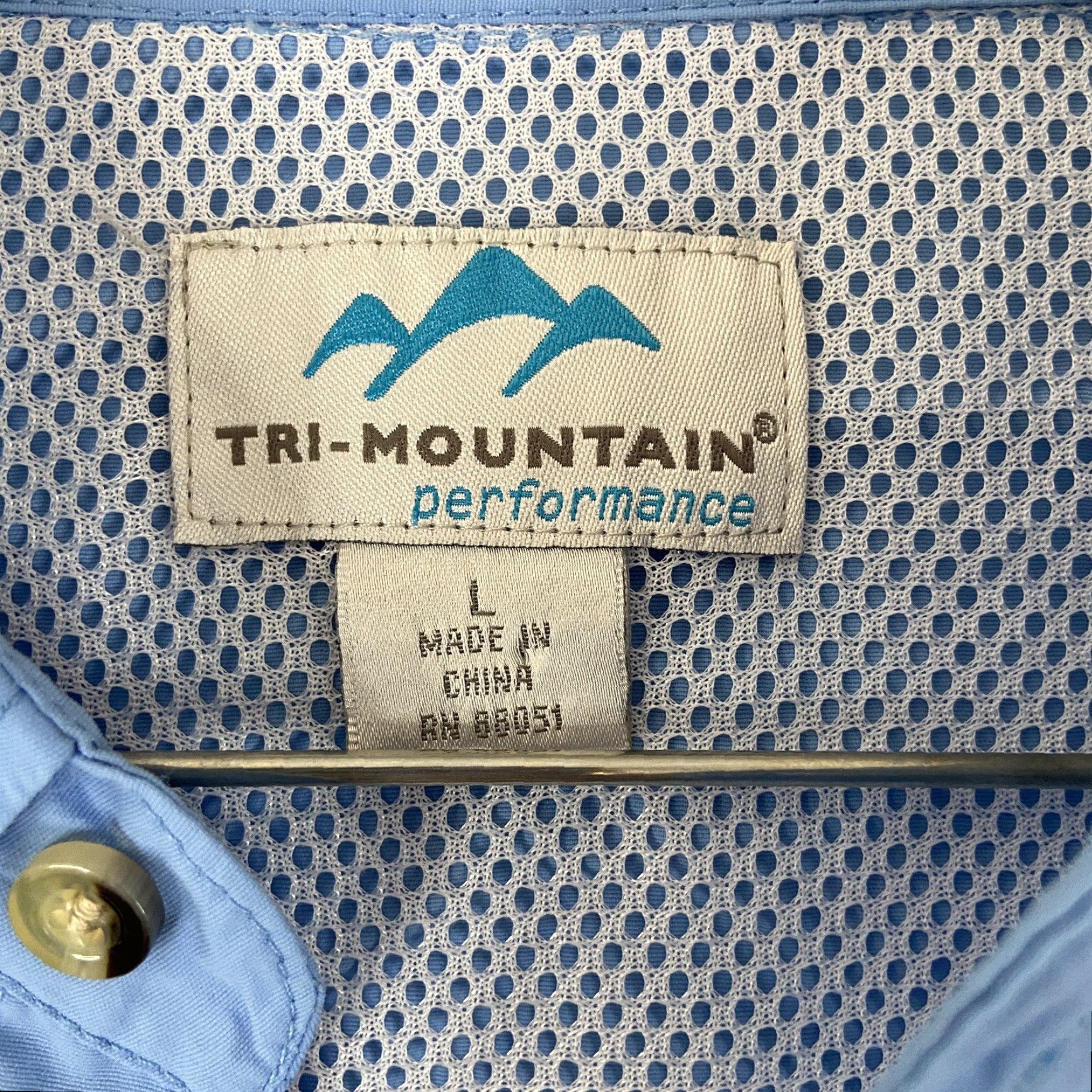 Vintage TRI-MOUNTAIN Performance Outdoor Short Sleeve Shirt Adult Large Blue Activewear Mens Size US 33 - 7 Thumbnail