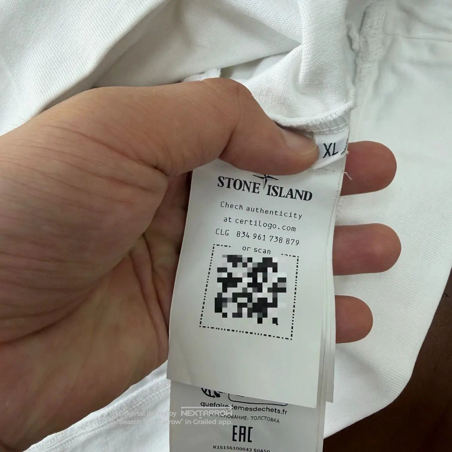Stone Island Stone Island White Hoodie with Sleeve Tag XL Size US XL / EU 56 / 4 - 6 Thumbnail