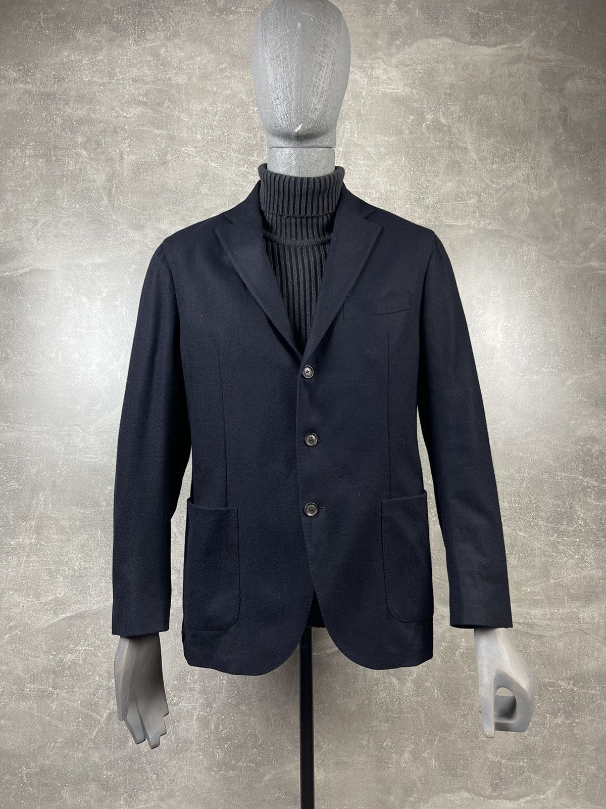 L.B.M. 1911 L.B.M. 1911 Wool Navy Blue Blazer Jacket Made In Italy Size 54R - 2 Thumbnail