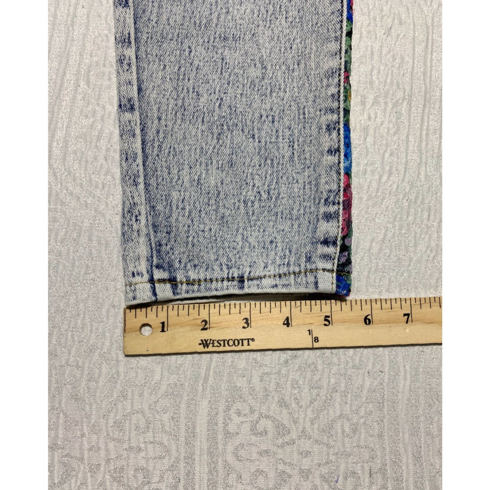 Swatch VINTAGE Watch LA Jeans Juniors 13 Blue Light Acid Wash Paisley Trim USA Logo Skinny Jeans Womens Size 28" / US 6 / IT 42 - 7 Thumbnail
