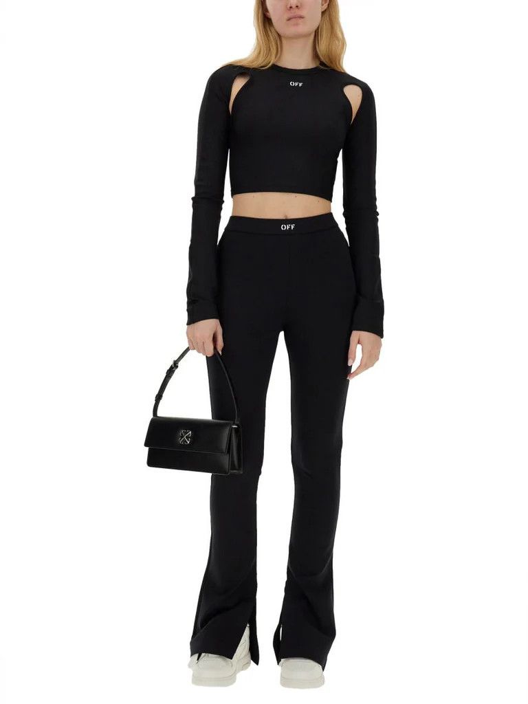 Off-White o1s22i1n0824 Flared Leggings in Black Size 28" / US 6 / IT 42 - 3 Thumbnail