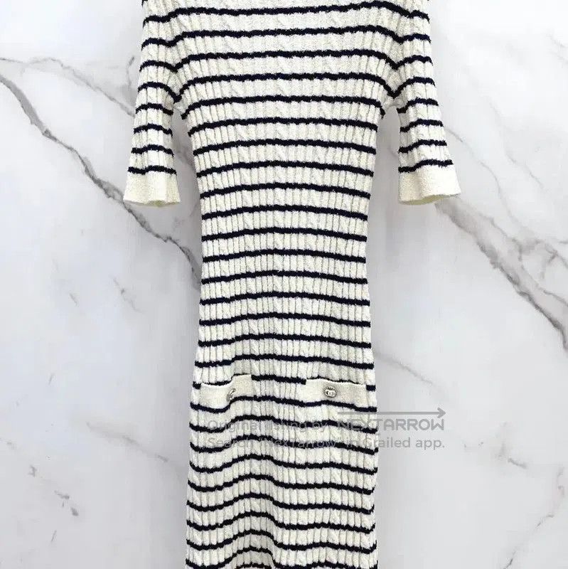 Chanel Chanel Striped Wool Blend Short Sleeve Dress . Size S / US 4 / IT 40 - 3 Thumbnail