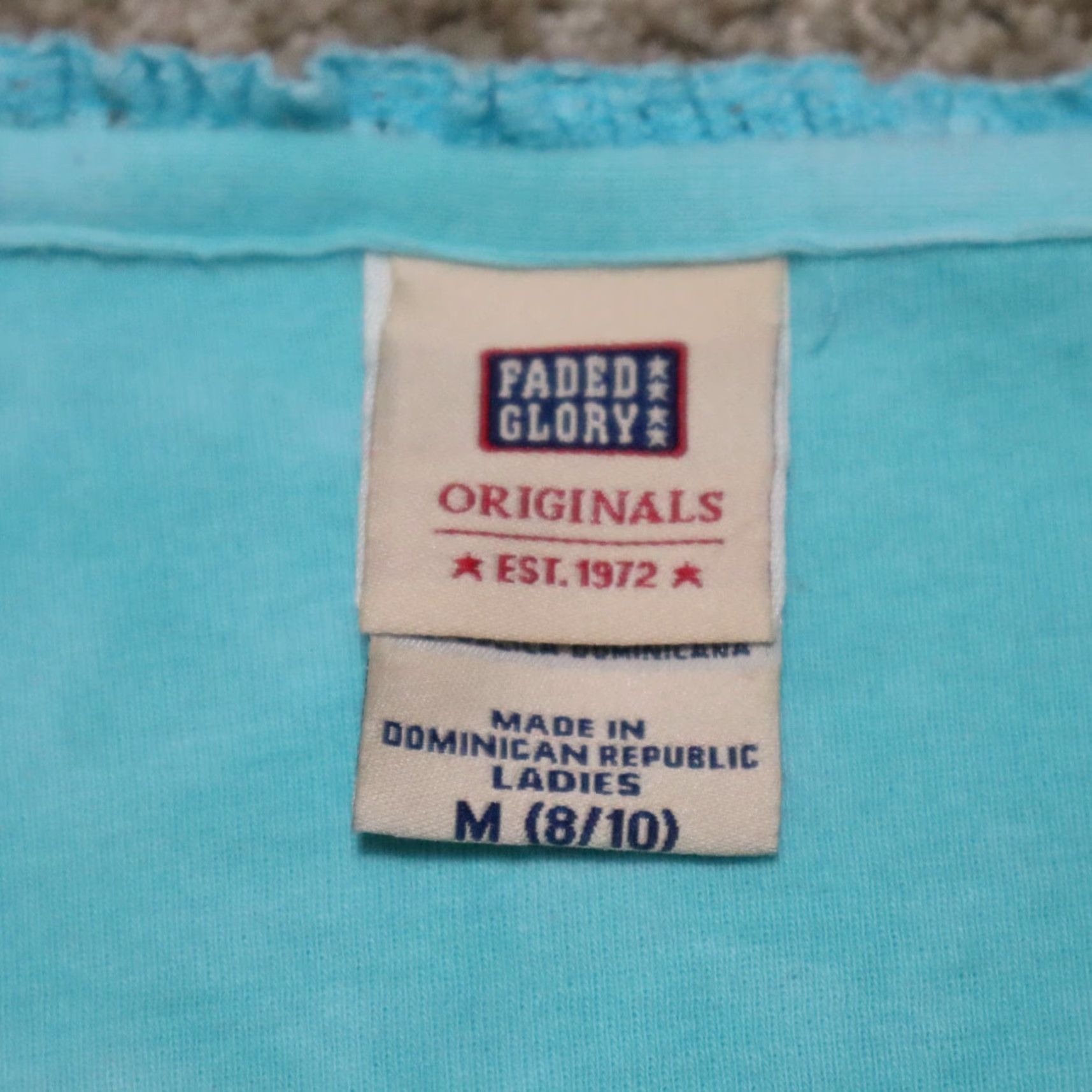 Faded Glory Fadded Glory T-shirt Light Blue V-Neck Bling Sparkle Women's Size M Medium Size M / US 6-8 / IT 42-44 - 4 Thumbnail