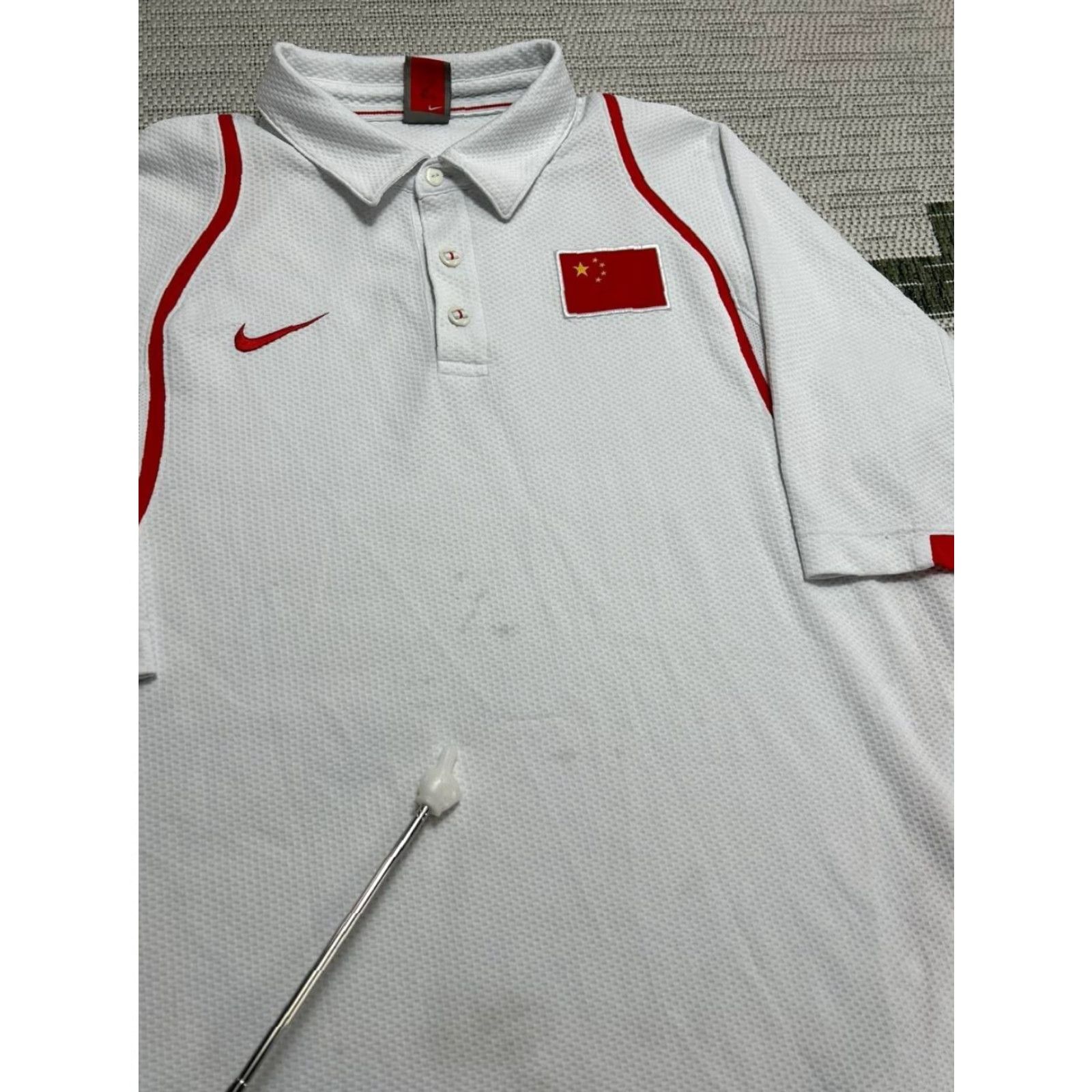 Nike Nike Polo Shirt Men XL White Basketball Pro Team China Olympics Button Up Size US XL / EU 56 / 4 - 4 Thumbnail